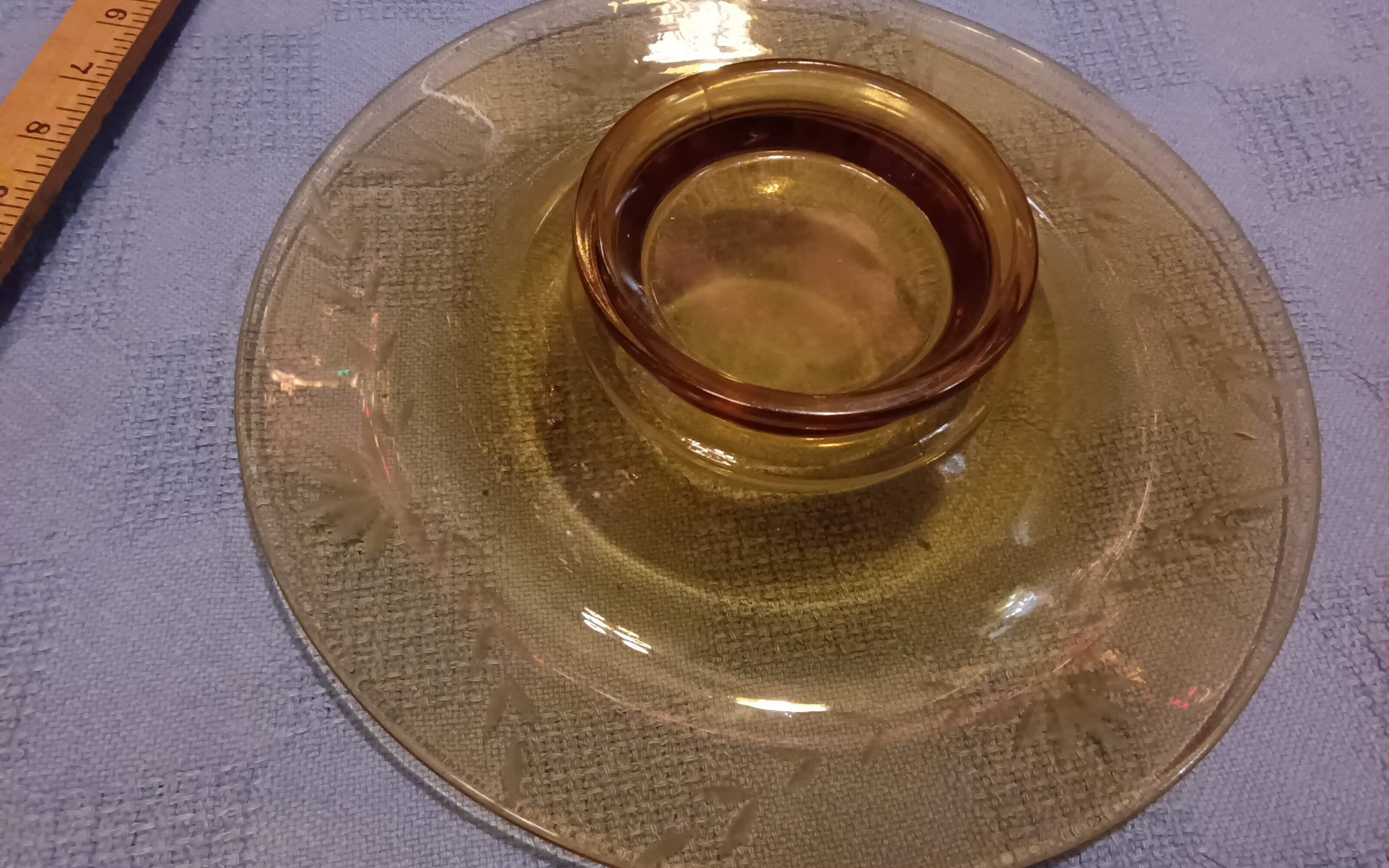Amber colored dish