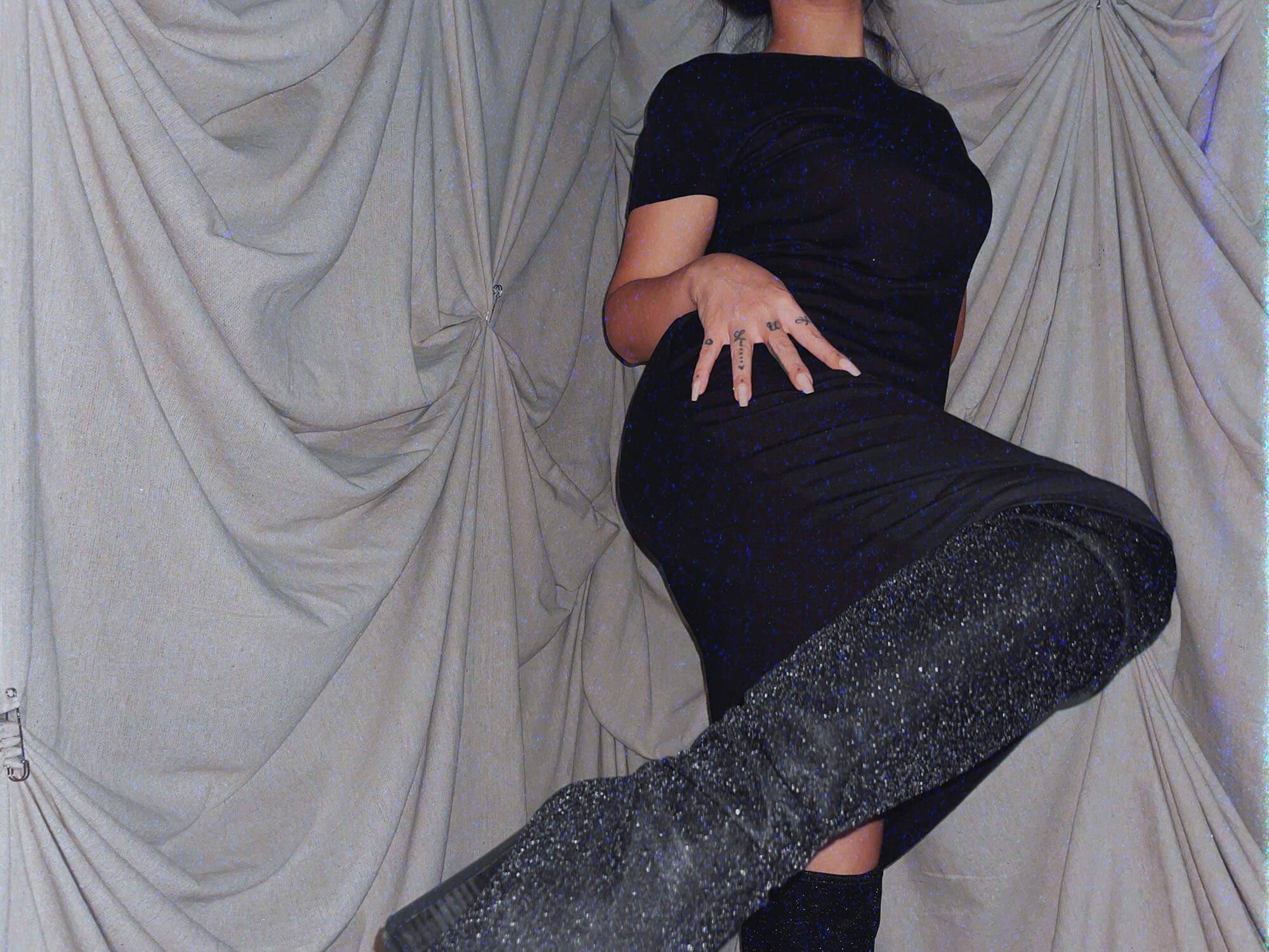 Midi Tshirt Dress Black casual top - photo 2