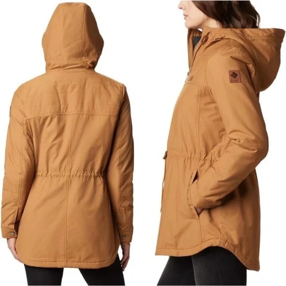 🧥 COLUMBIA Chatfield Hill Jacket (M) Tan Parka Sherpa Lined EUC - photo 2