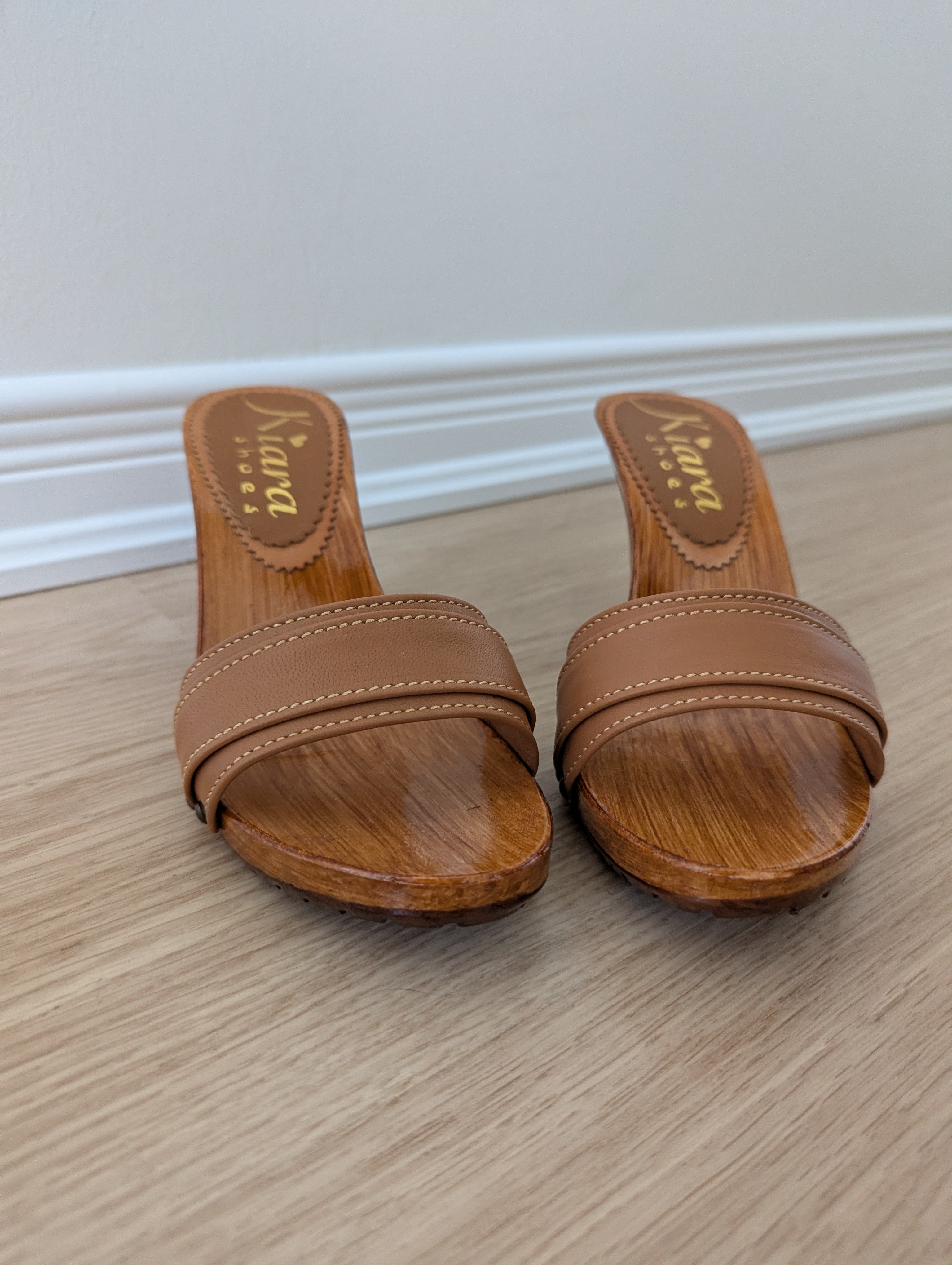 Brown Mule Kiara Wood Heel Size 38 / Size 7 - photo 2