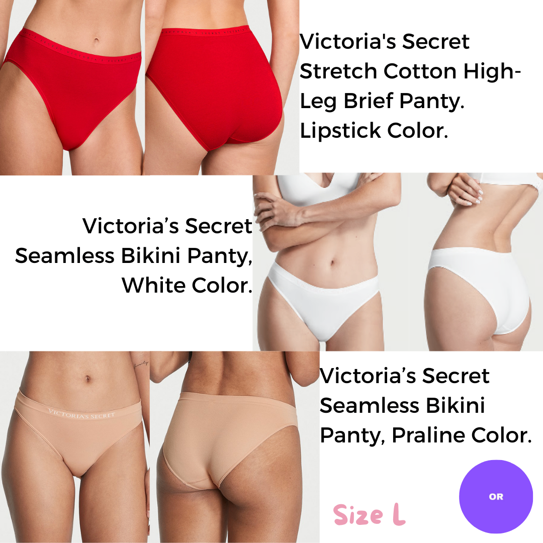 Lot of 3 Victoria's Secret Panties, Size L, NEW WITH TAGS