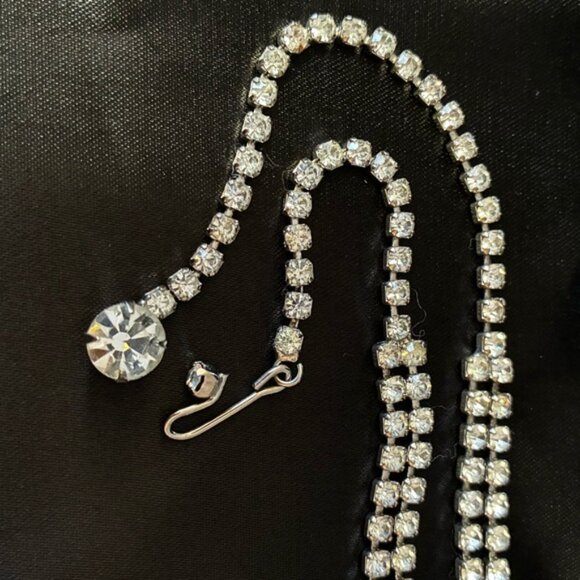 Weiss N.Y. Vintage Double Row Clear Rhinestone Choker Necklace - photo 5
