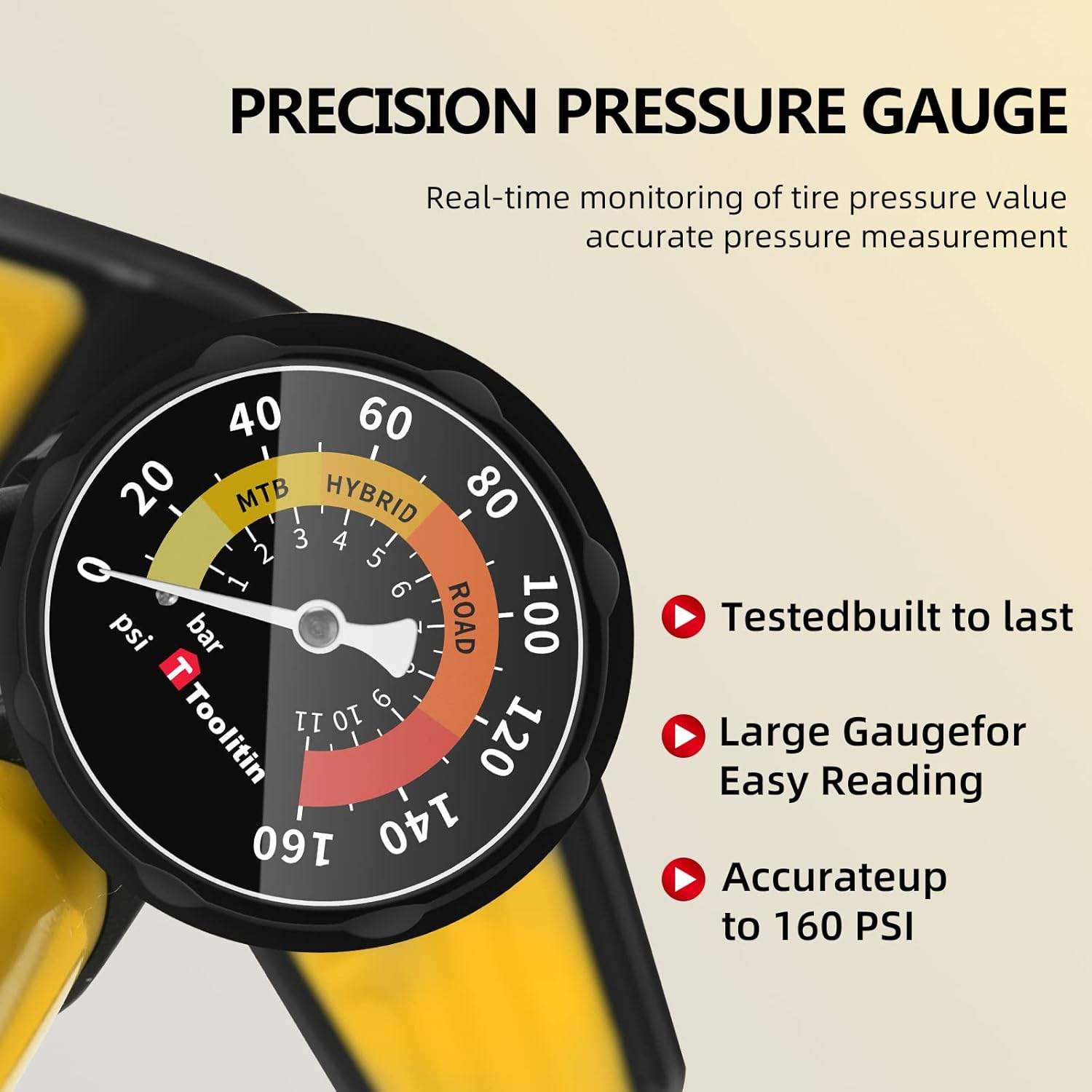 Toolitin Floor Bike Pump with Gauge - photo 5