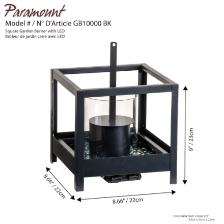 🥕New in box Paramount Square Garden Burner - Black - photo 3