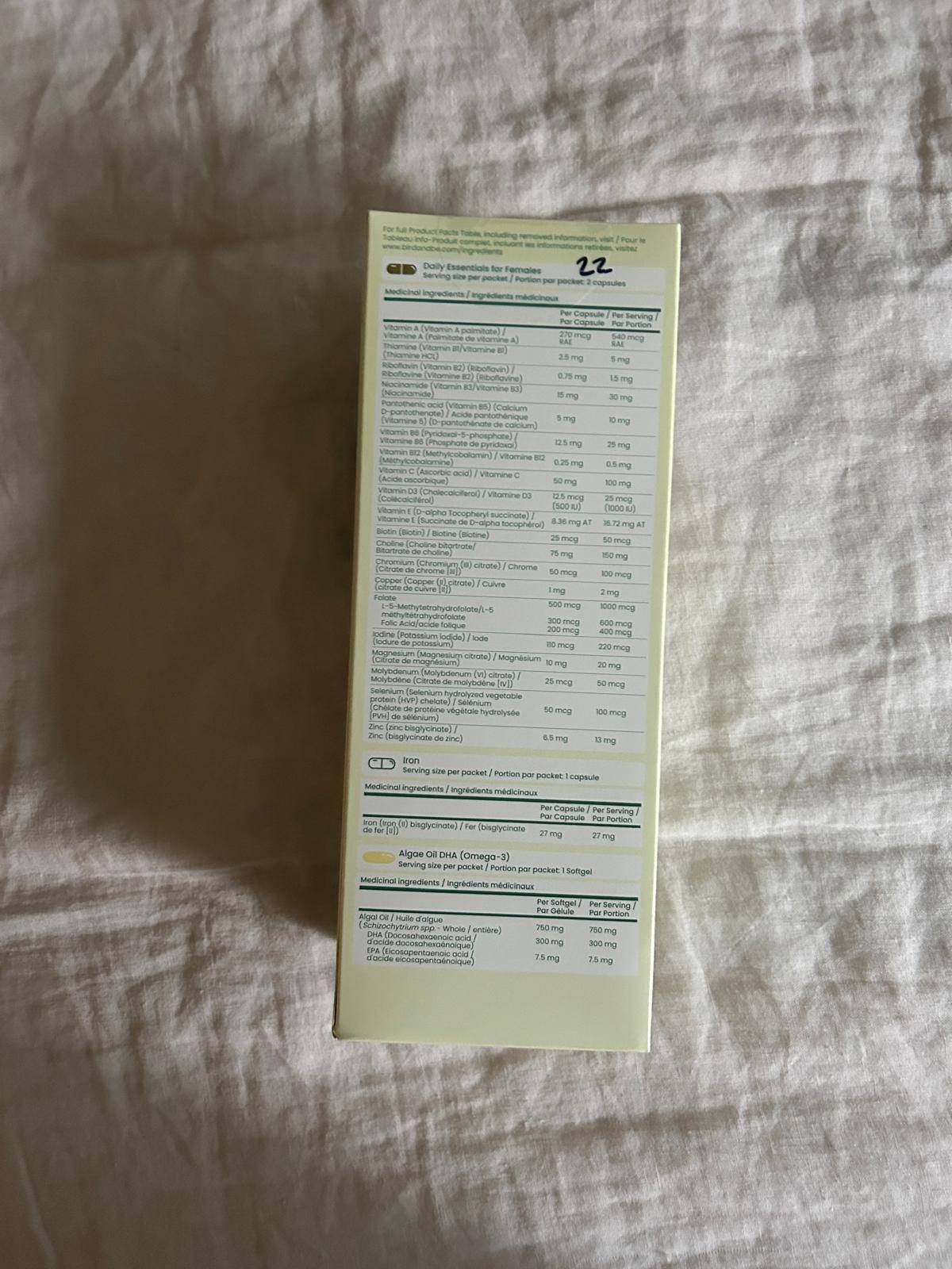 Bird&Be Prenatal Vitamins (22 Unused, Unopened Packets) - photo 4