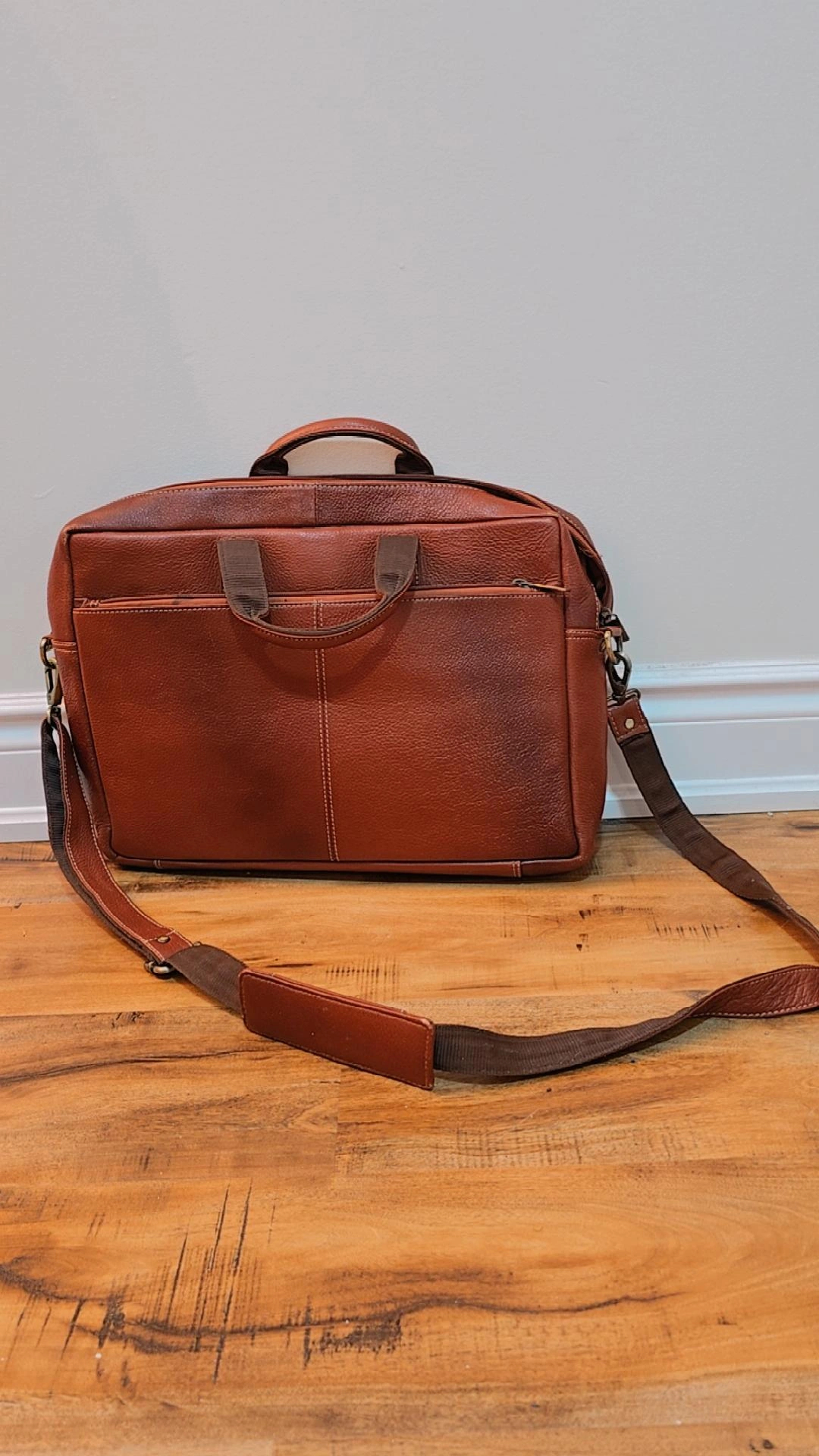 Leather Briefcase - Brown - photo 2