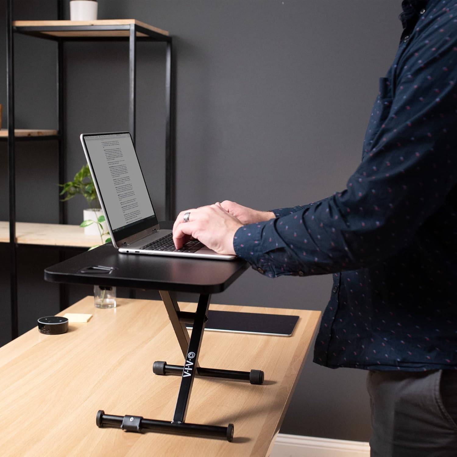 New VIVO Black Scissor Lift Standing Desk Converter
