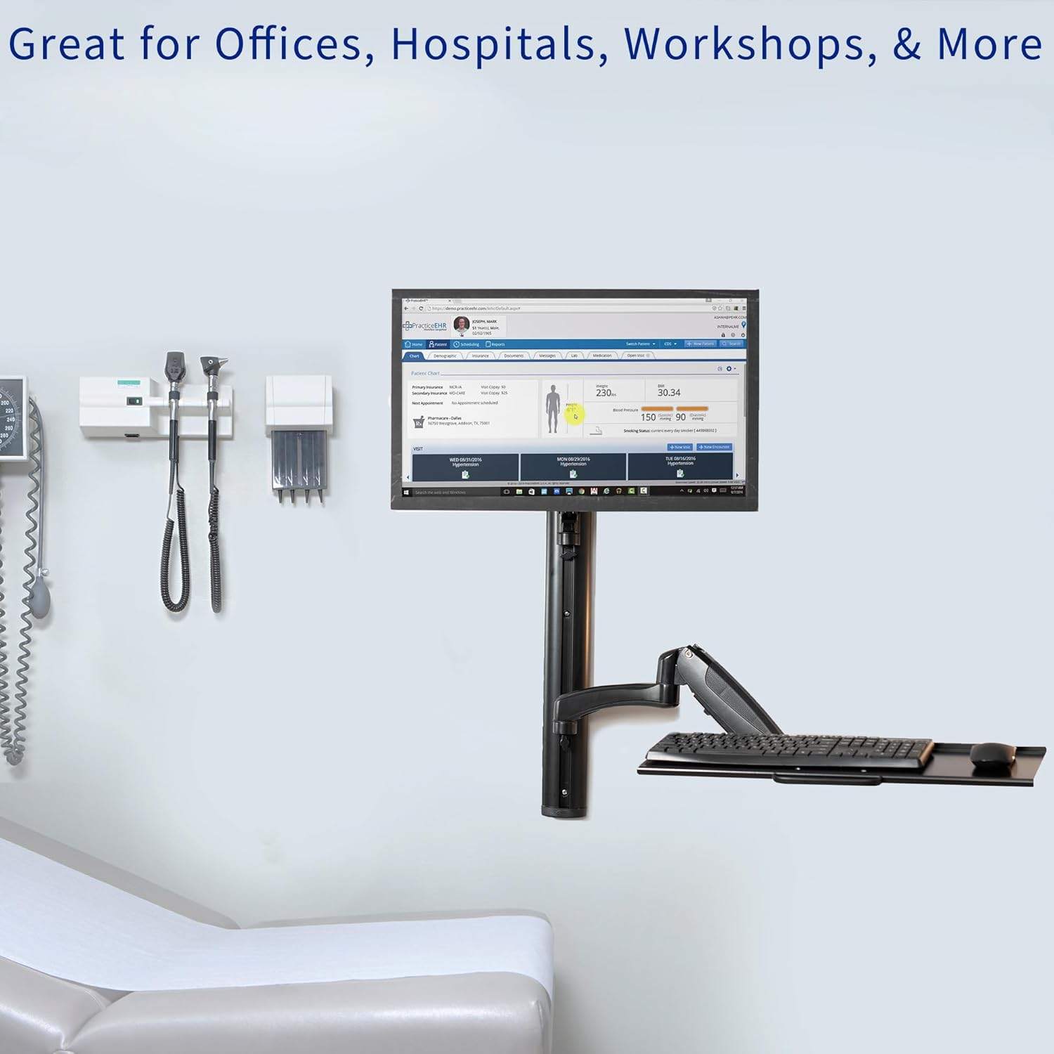 New VIVO Sit-Stand Wall Mount Monitor and Keyboard Workstation - photo 3