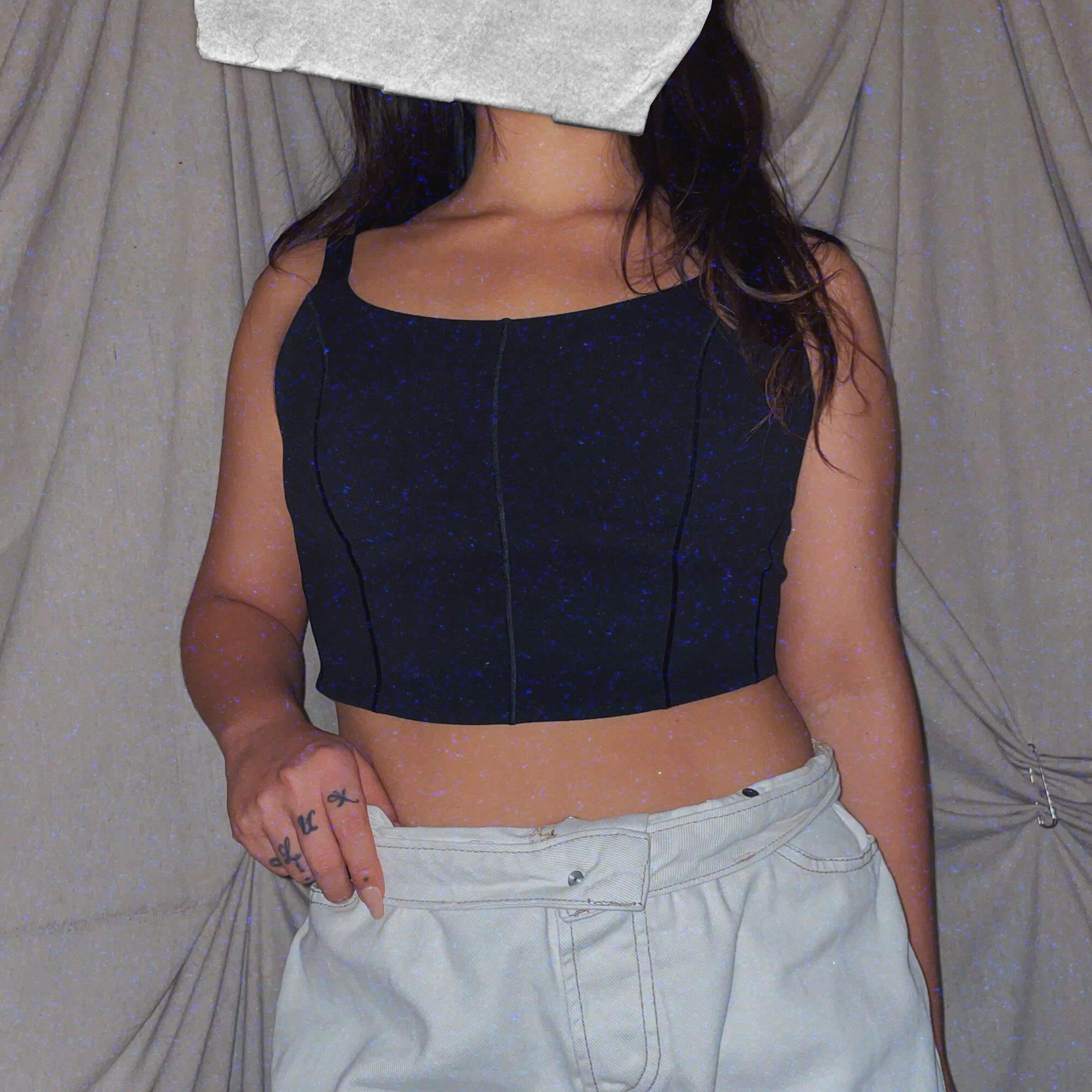black soft crop top ★ thick strap tank
