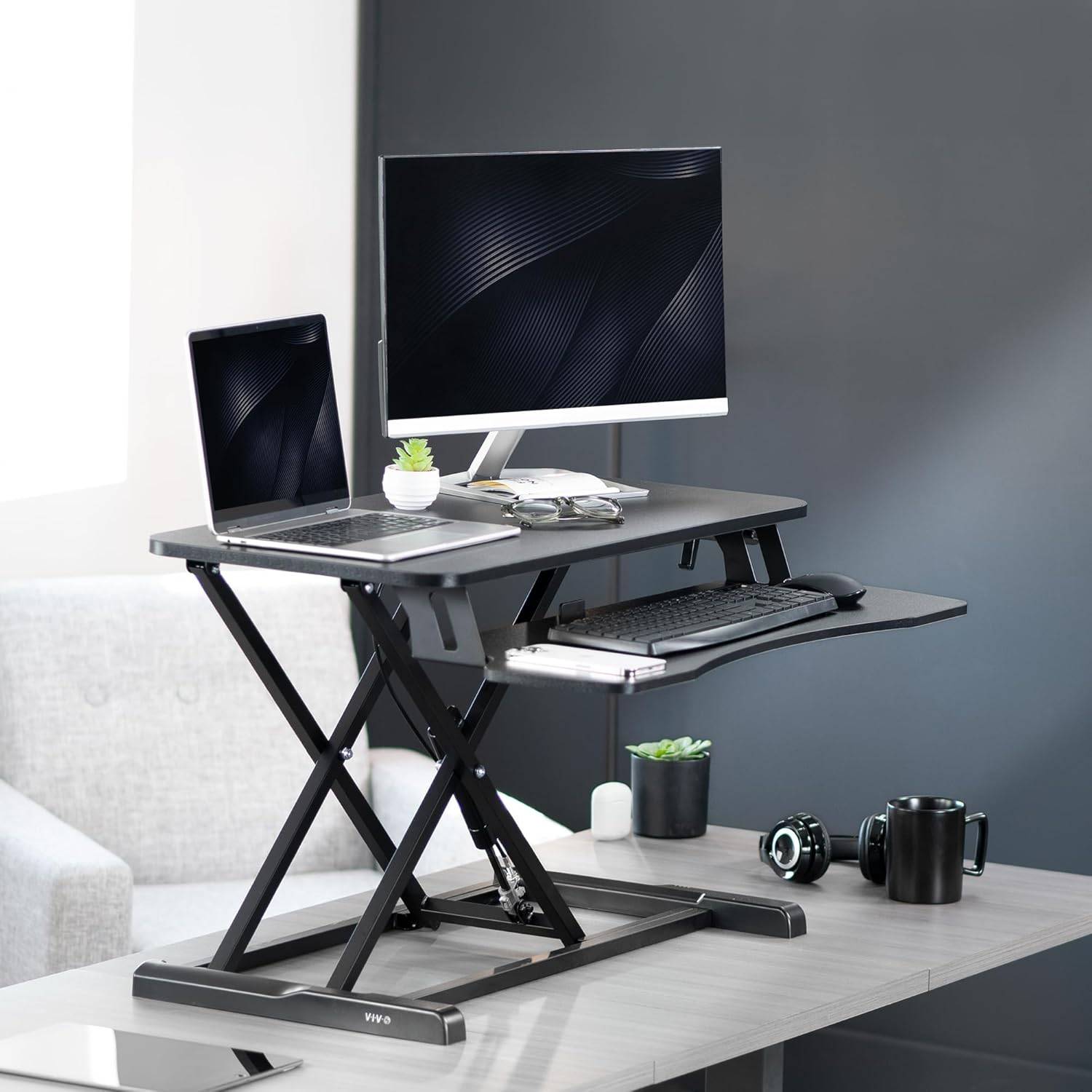 New VIVO 32 inch Adjustable Sit to Stand Desk Riser