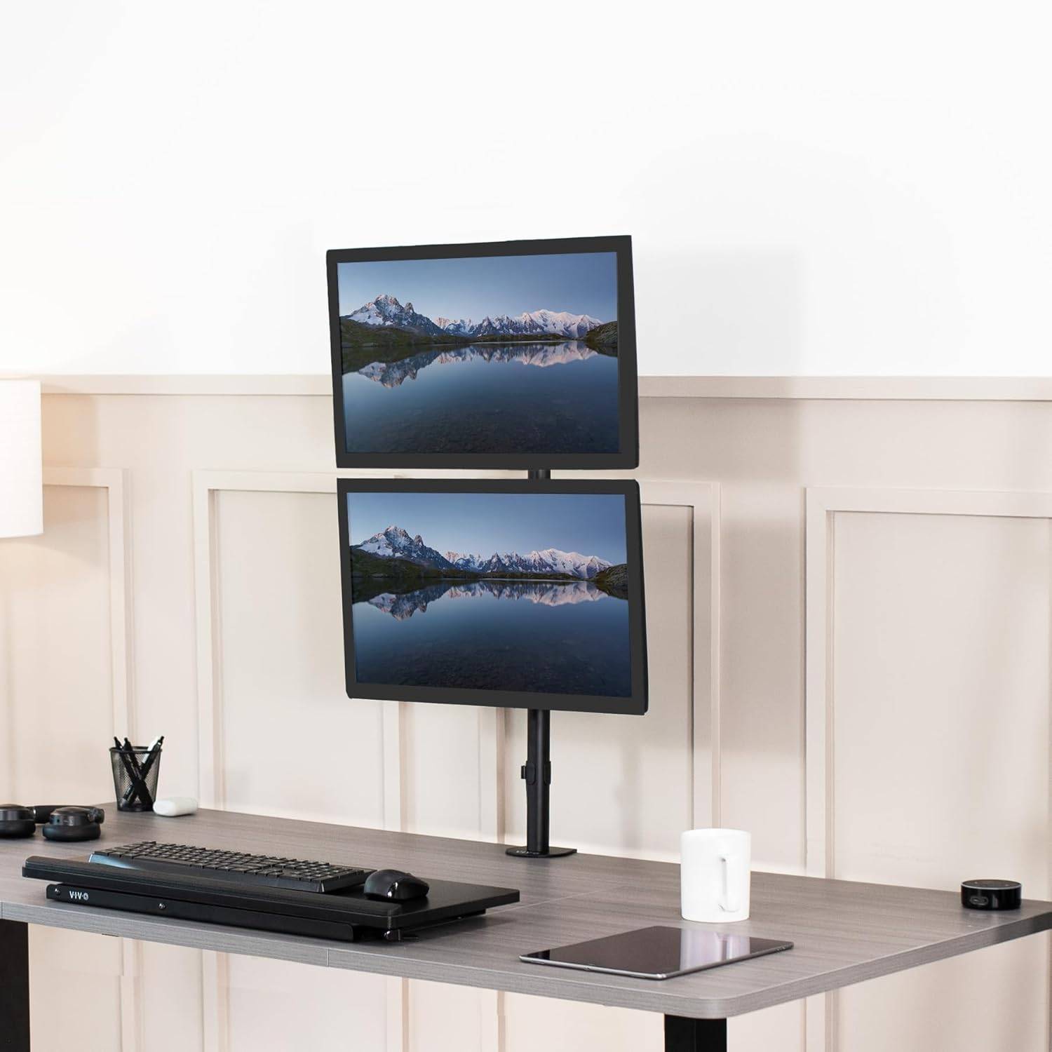 New  VIVO Dual Vertically Stacked Extra Tall  Monitor Desk Mount - photo 3