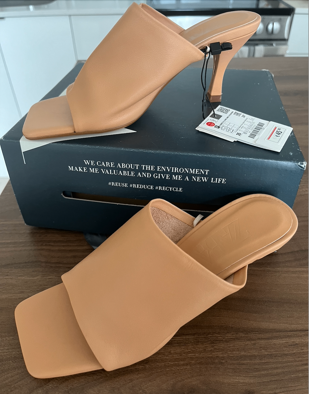 [NWT] Peach Orange Zara Mules/Heels