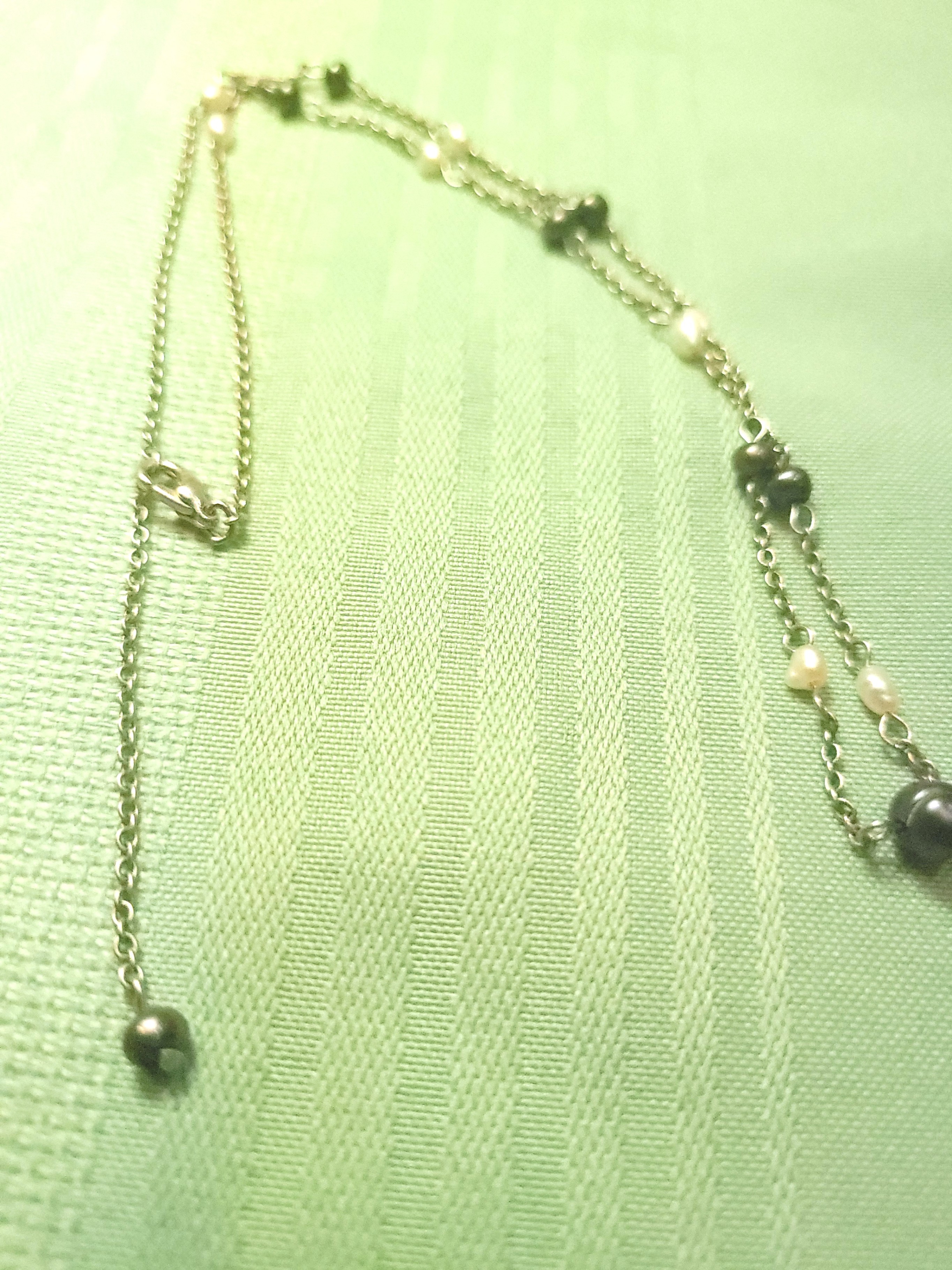 90s JOAN RIVERS Classics Necklace 19.5" Silver Tone Faux Pearl - photo 3