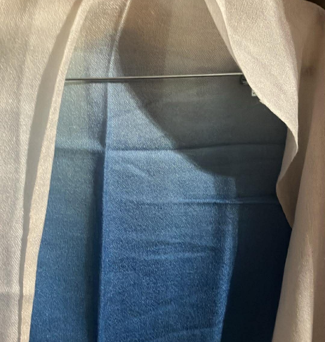 Shawl Blue and White (light weight) - photo 2