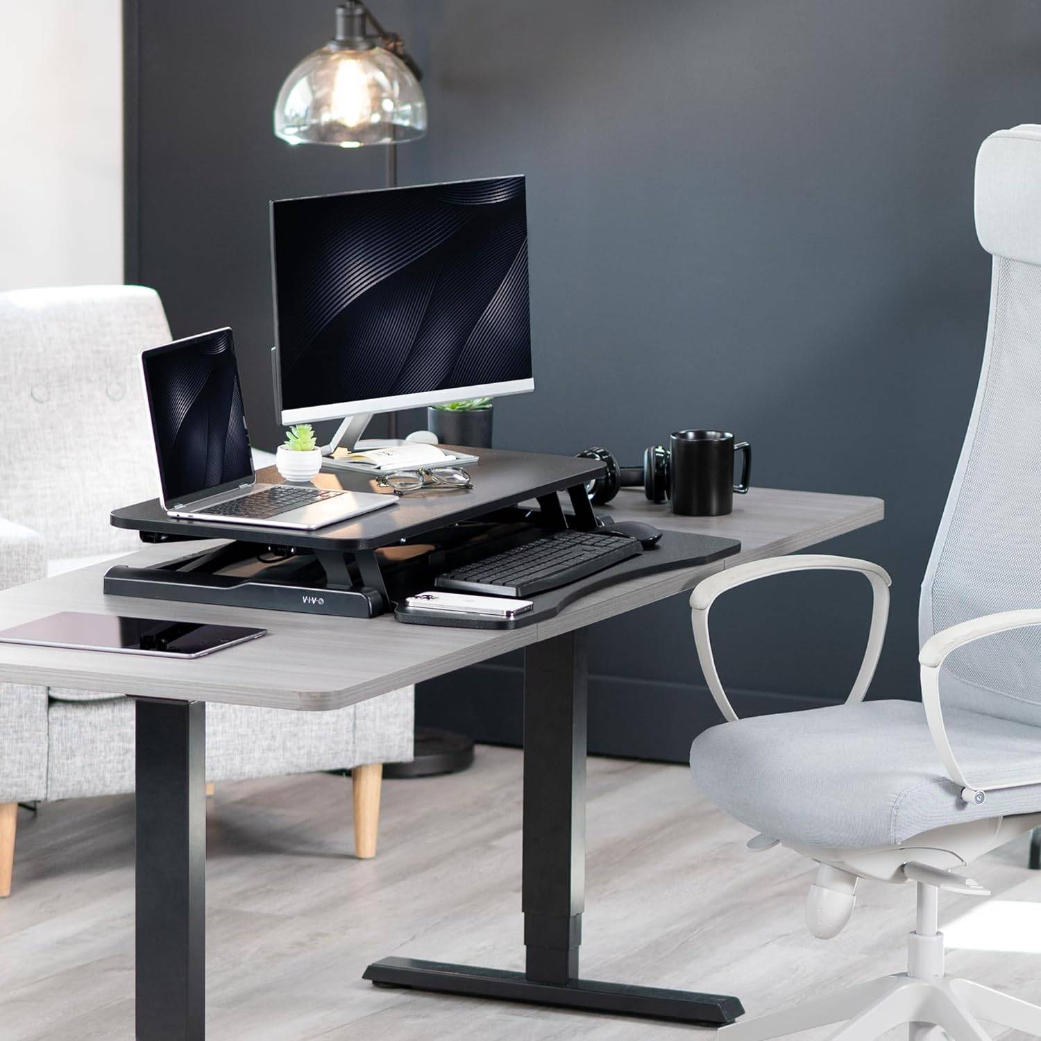 New VIVO Black Height Adjustable Standing Desk Riser - photo 3