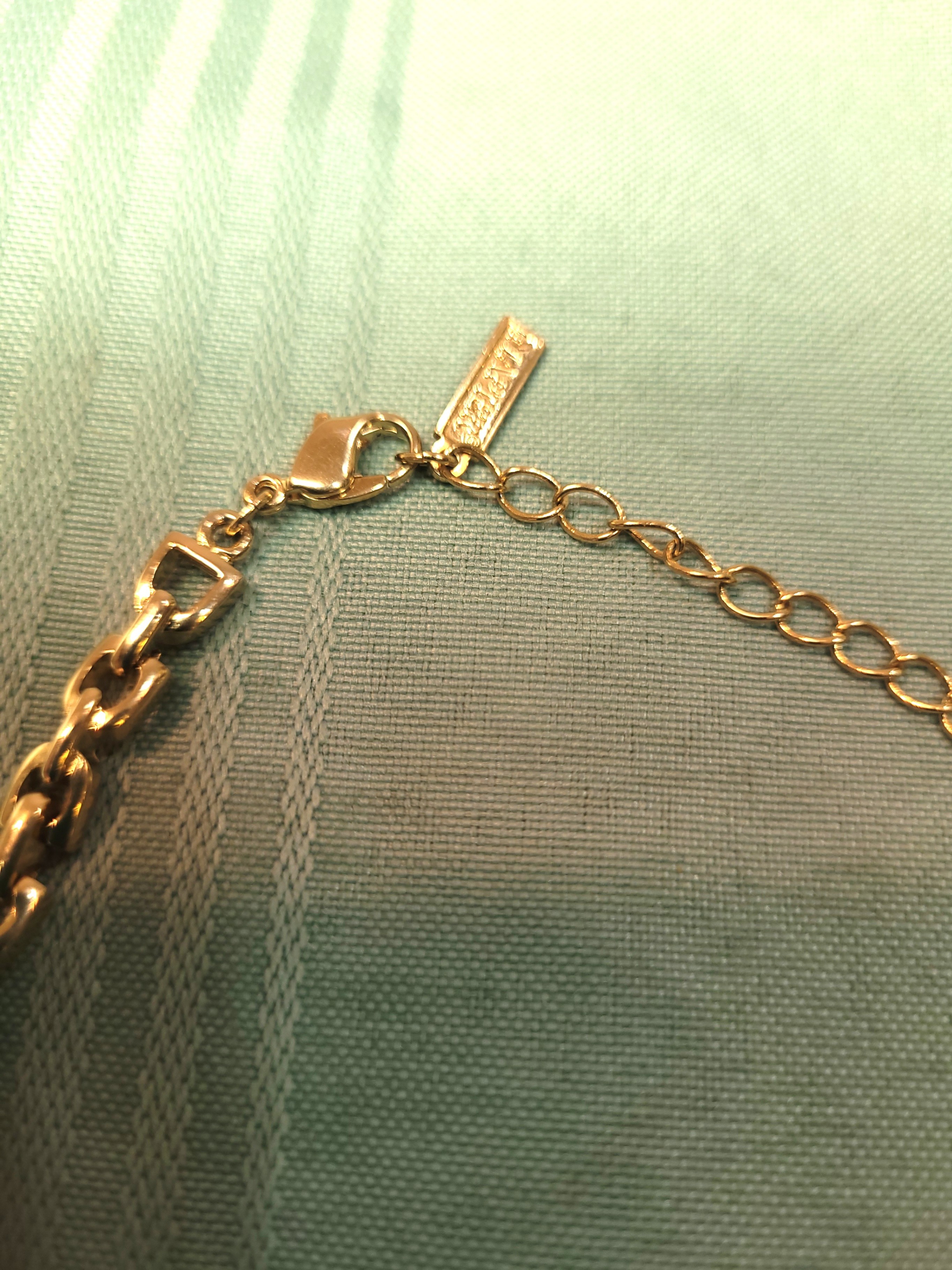 1984 NAPIER Gold Tone & Tortoise Lucite Link Choker Necklace 19” - photo 3