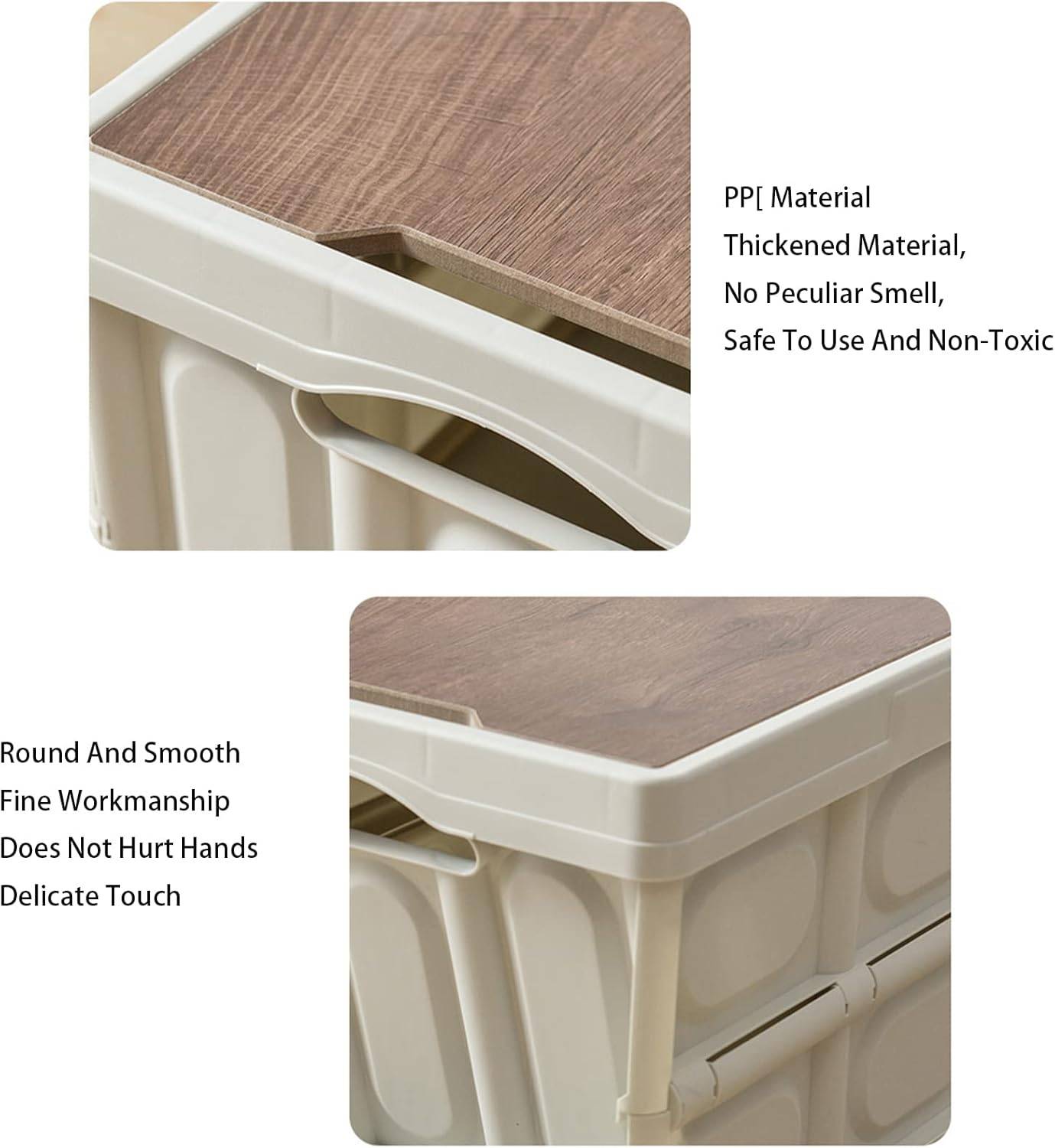 Folding Storage Box with Wooden Lid - photo 4
