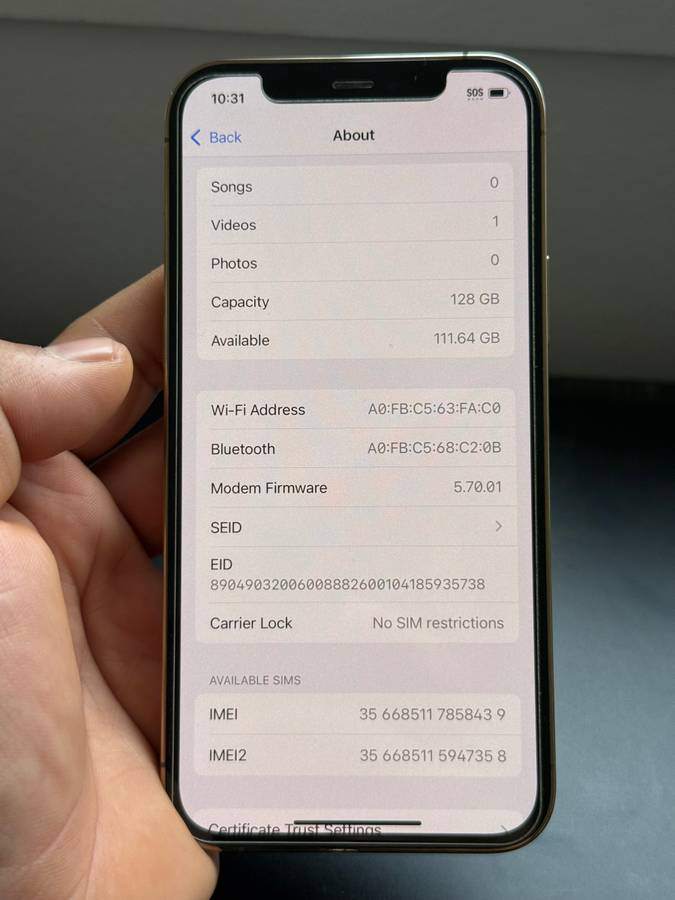 Iphone 12 pro 128GB(89% Battery ) – Unlocked – Mint Condition - photo 5