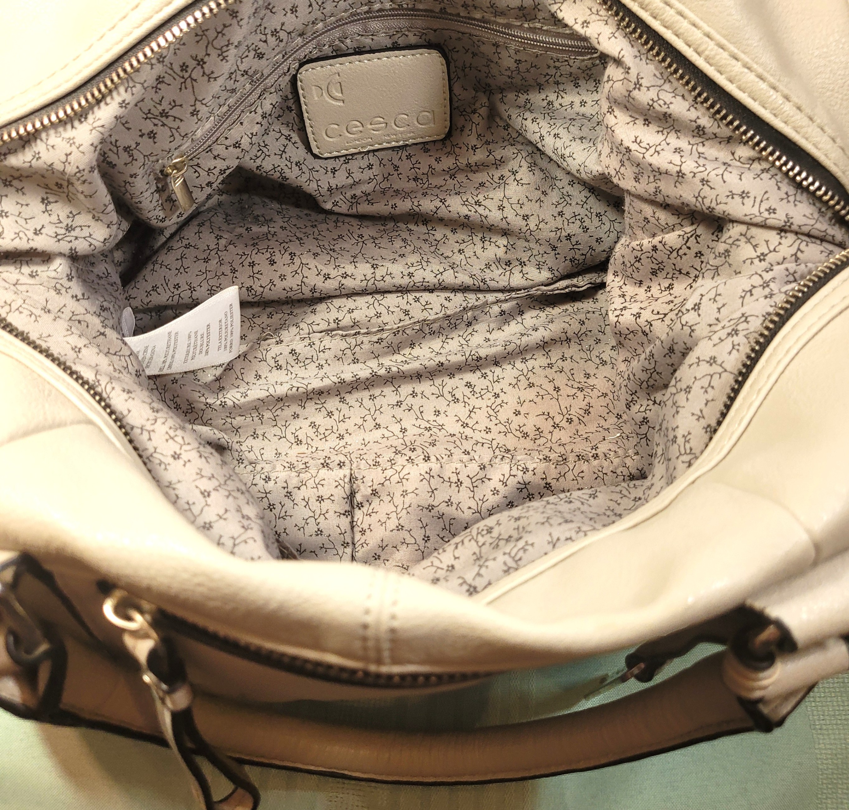 Cesca London New York Large Satchel Handbag Brown Vegan Leather - photo 5