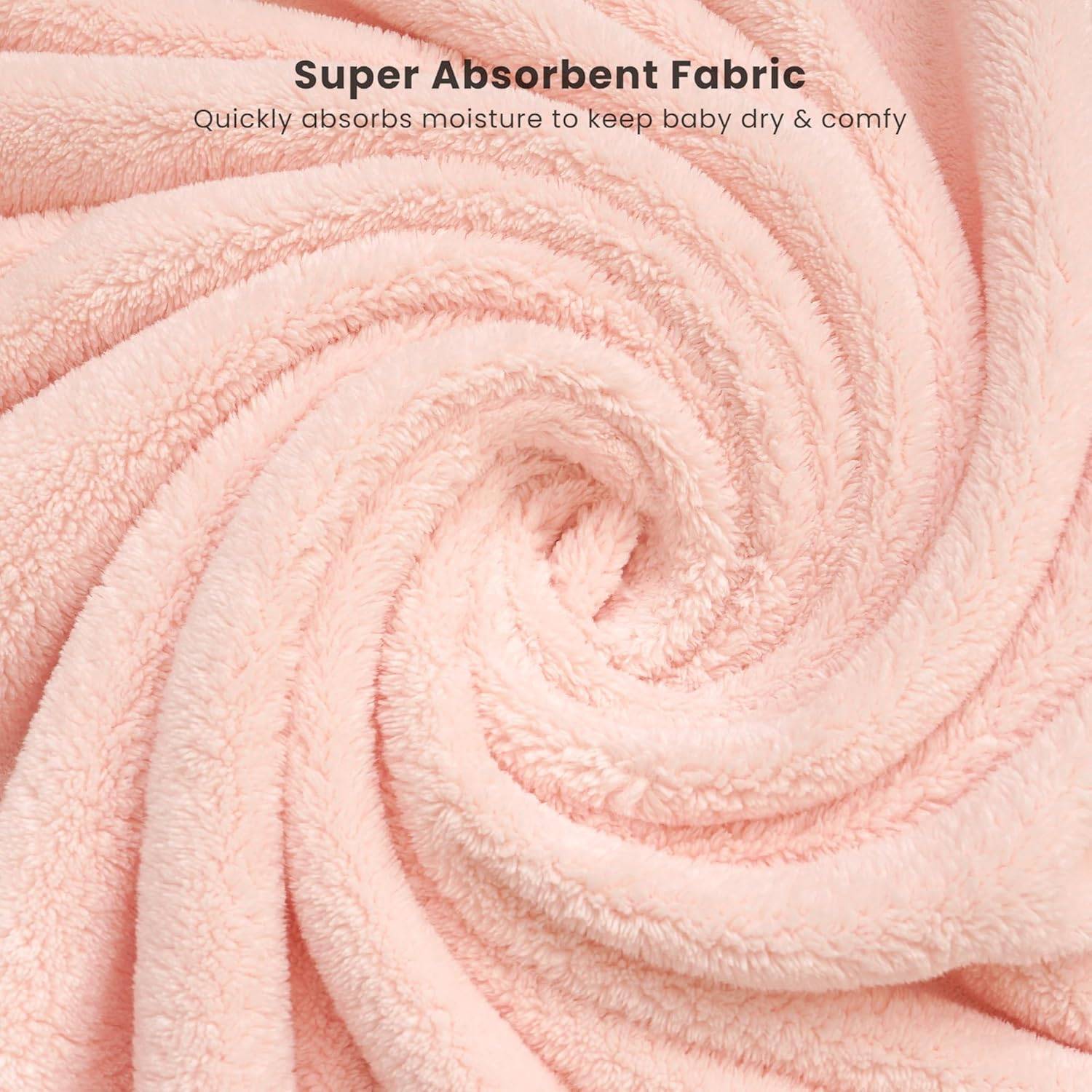 New~Hooded Baby Towels,32×32, Soft & Abs Plush Fleece, Gn(2 PK) - photo 3