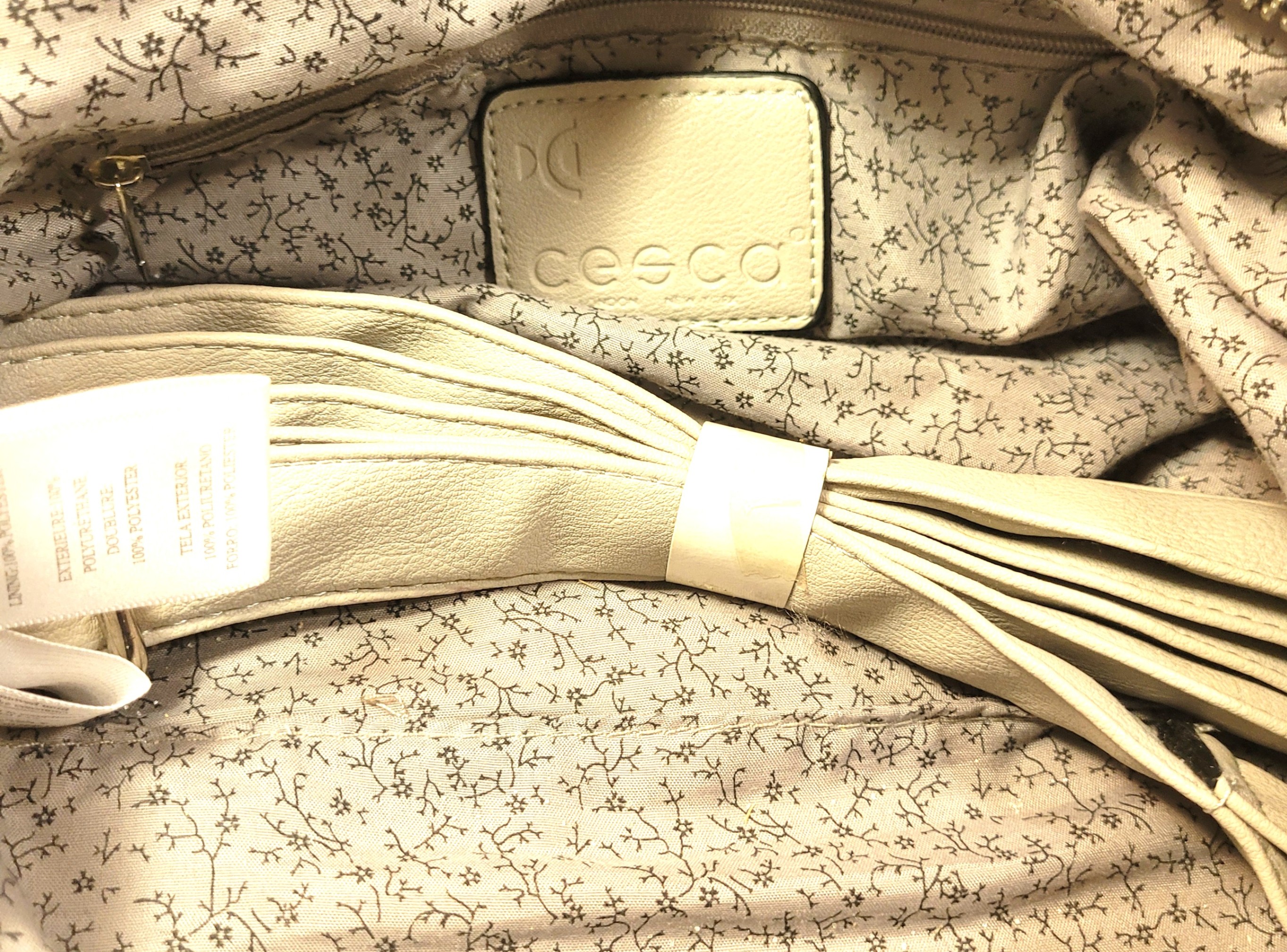 Cesca London New York Large Satchel Handbag Brown Vegan Leather - photo 4