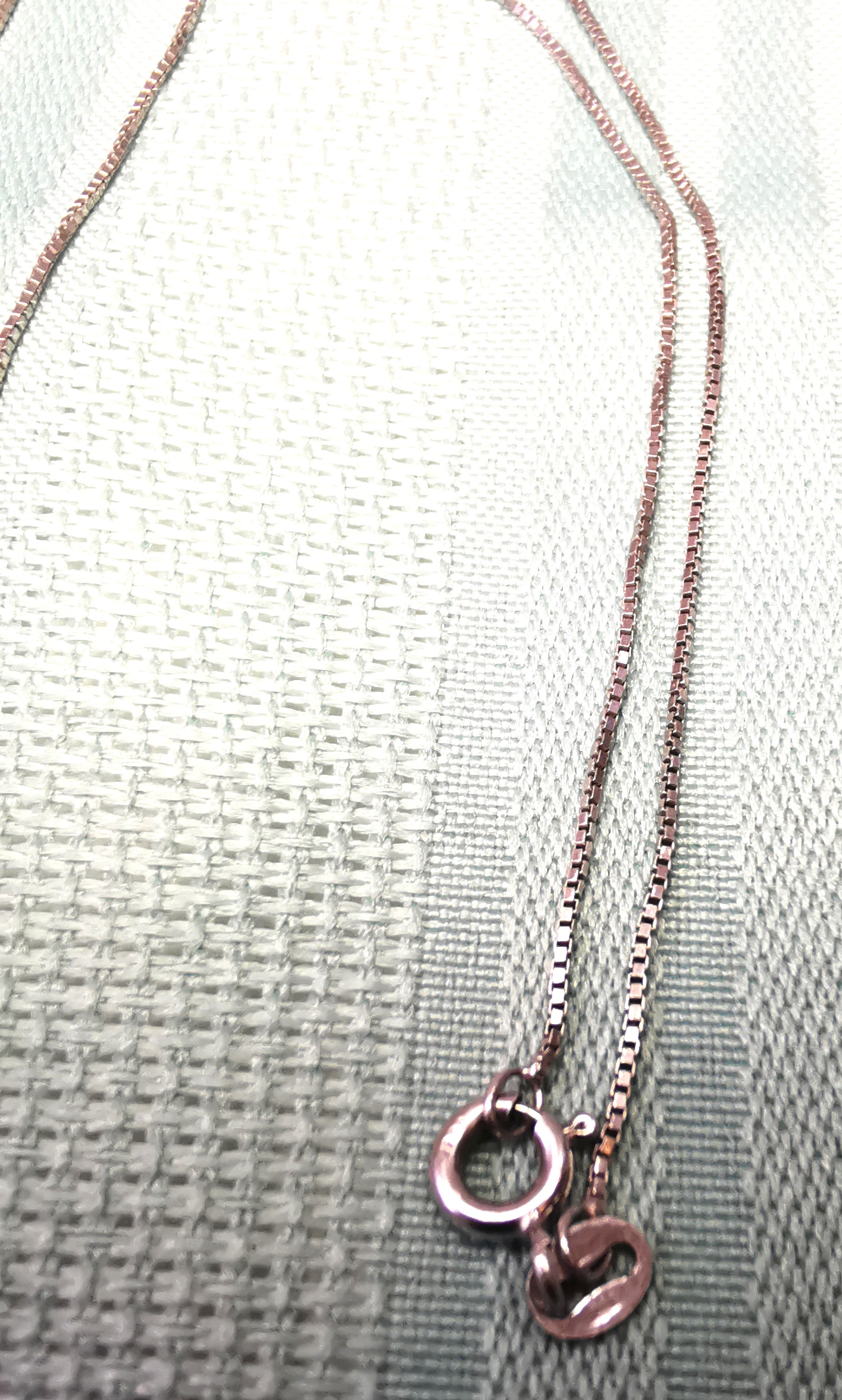 Italian 925 Sterling Silver Box Chain Necklace 18" 1990s Pendant - photo 4