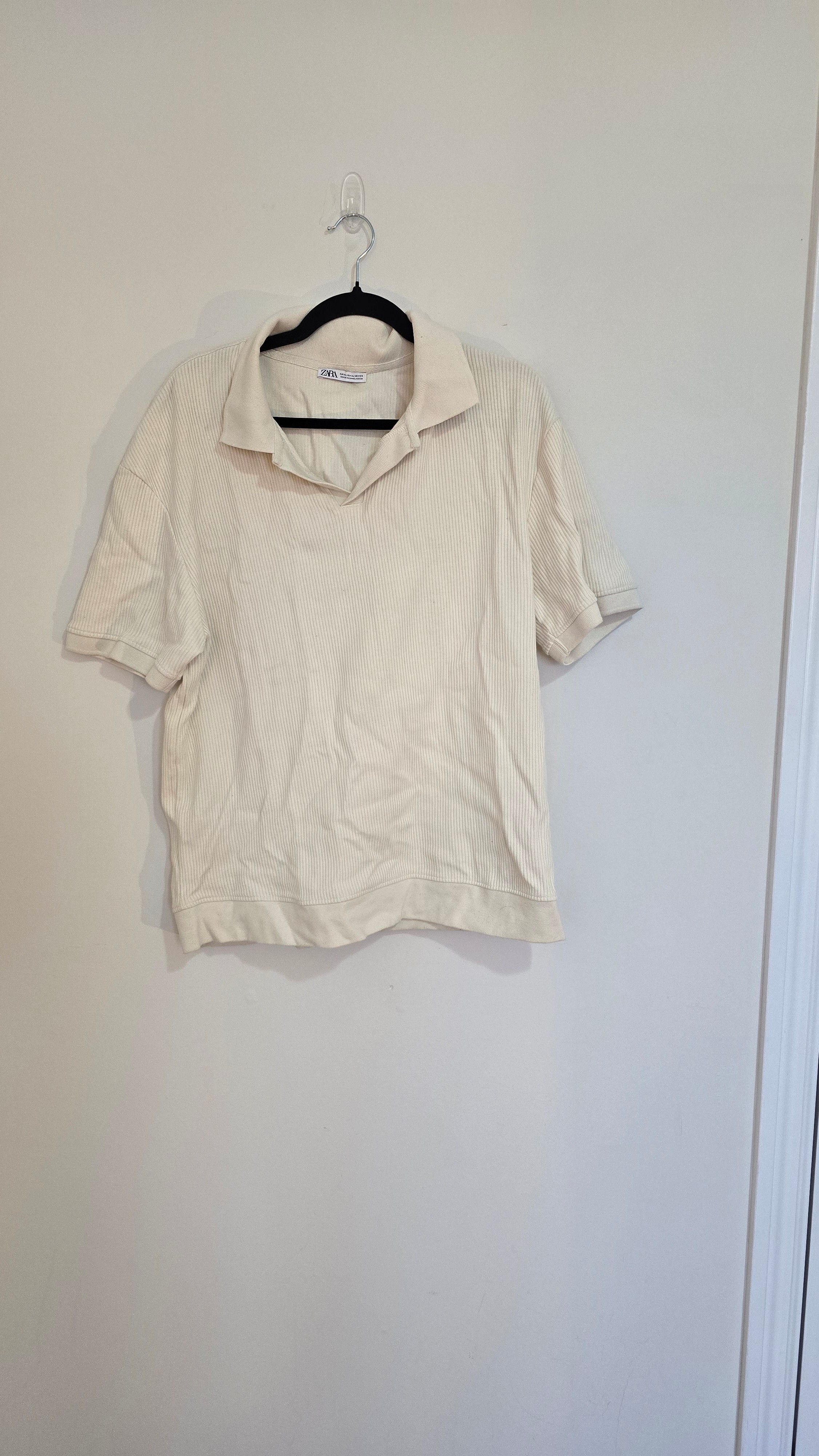 Six Zara Ribbed Polo Shirts - Size XL