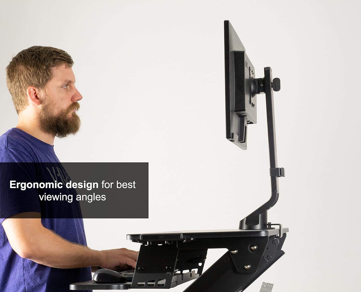 VIVO  Adjustable Single Monitor Mount for Sit-Stand Workstation