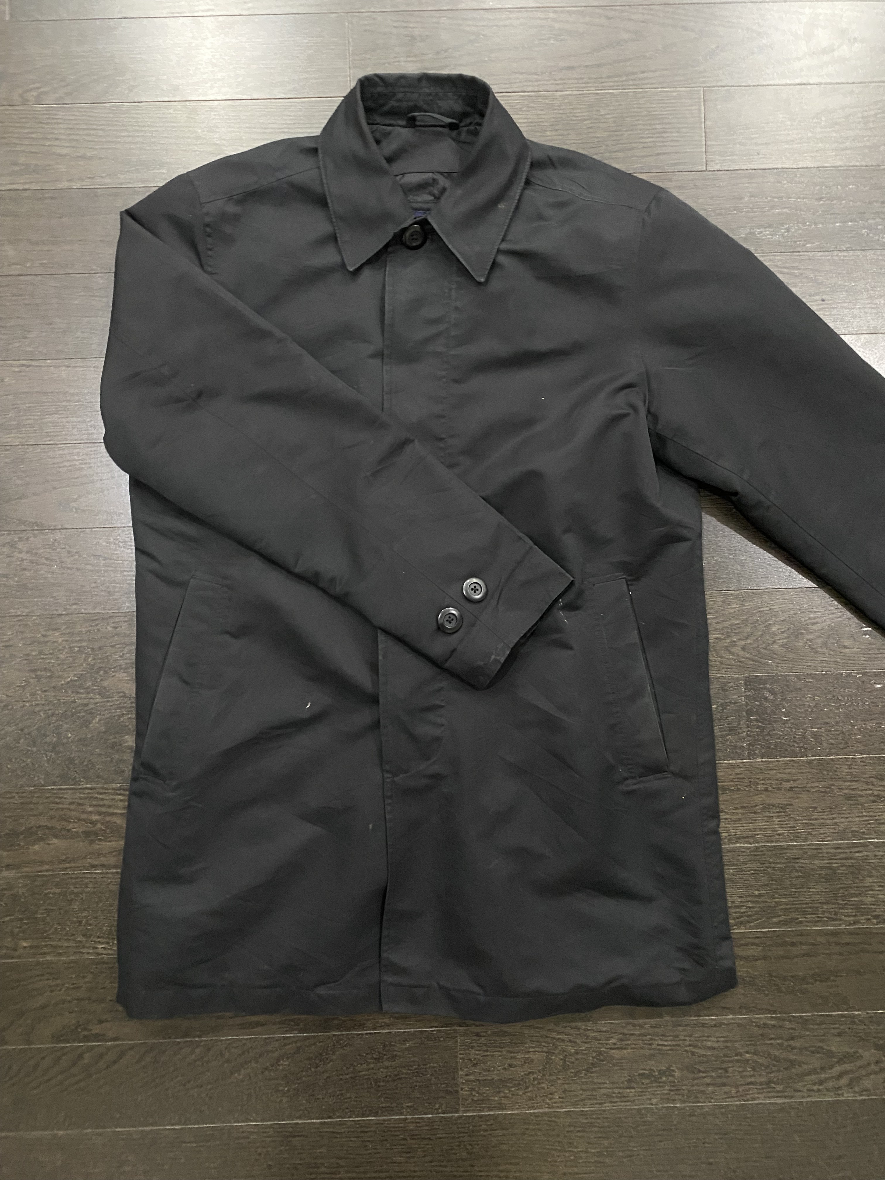 Men’s Black Waterproof Coat – Classic Trench Style