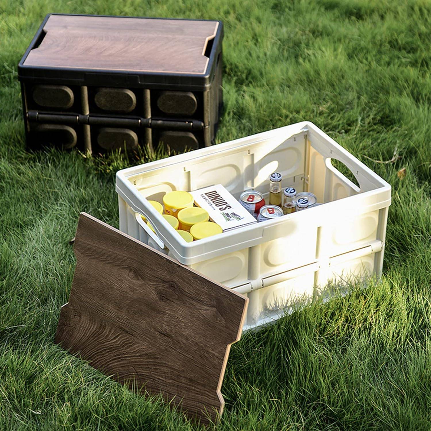 Folding Storage Box with Wooden Lid - photo 5