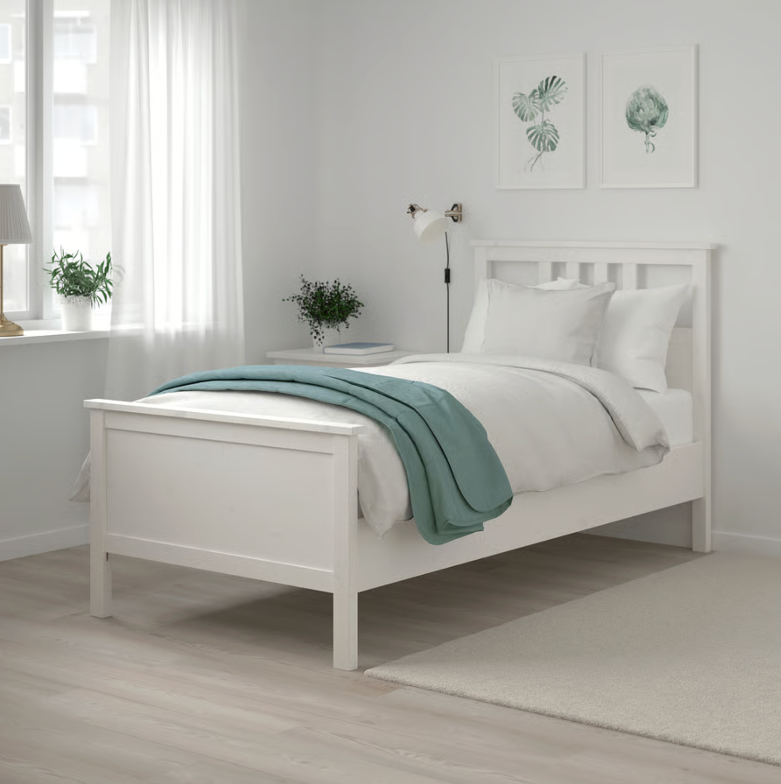 IKEA HEMNES Bed frame, white stain, Twin