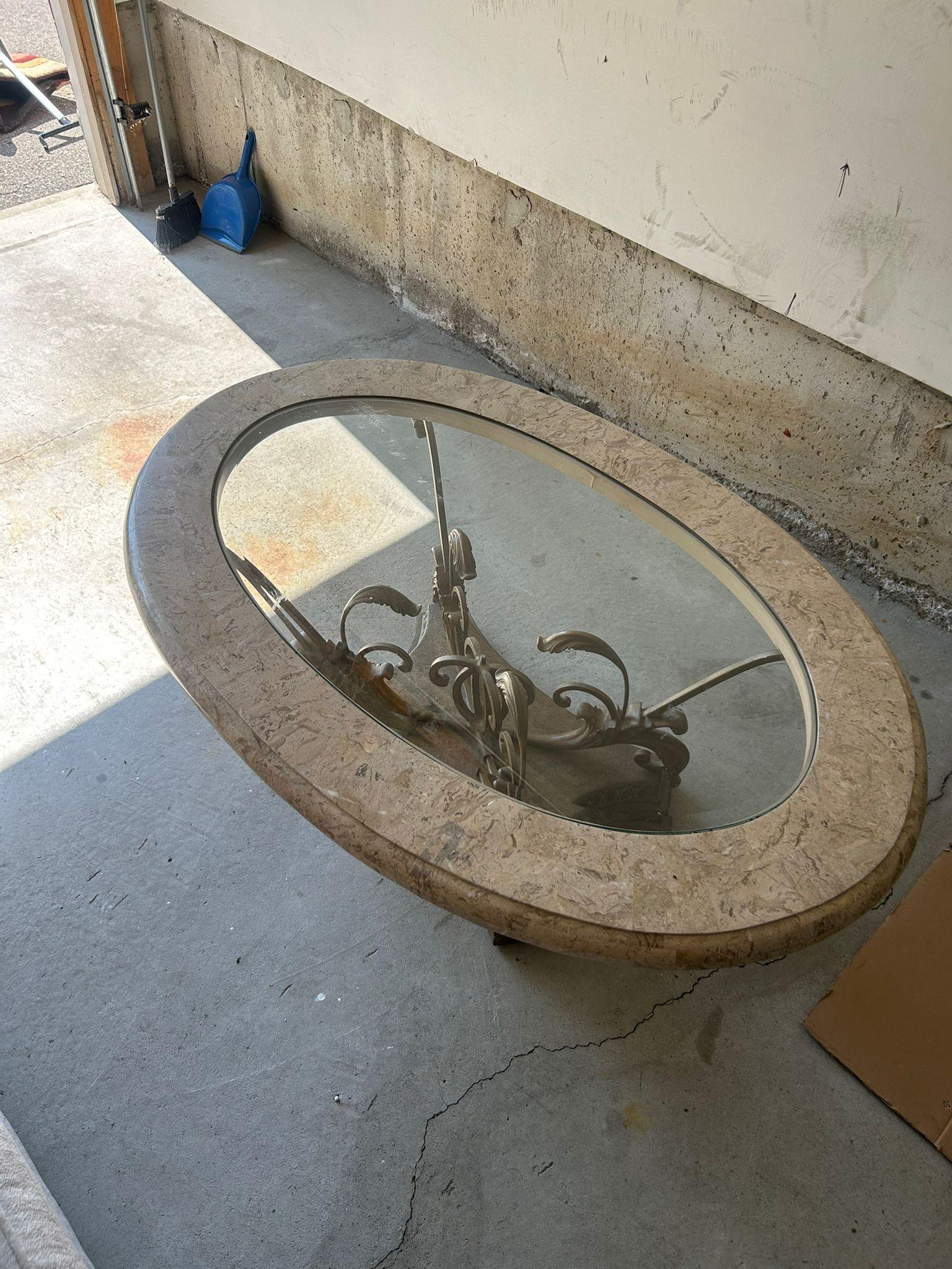 Elegant Marble & Glass Coffee Table – Like New - photo 2