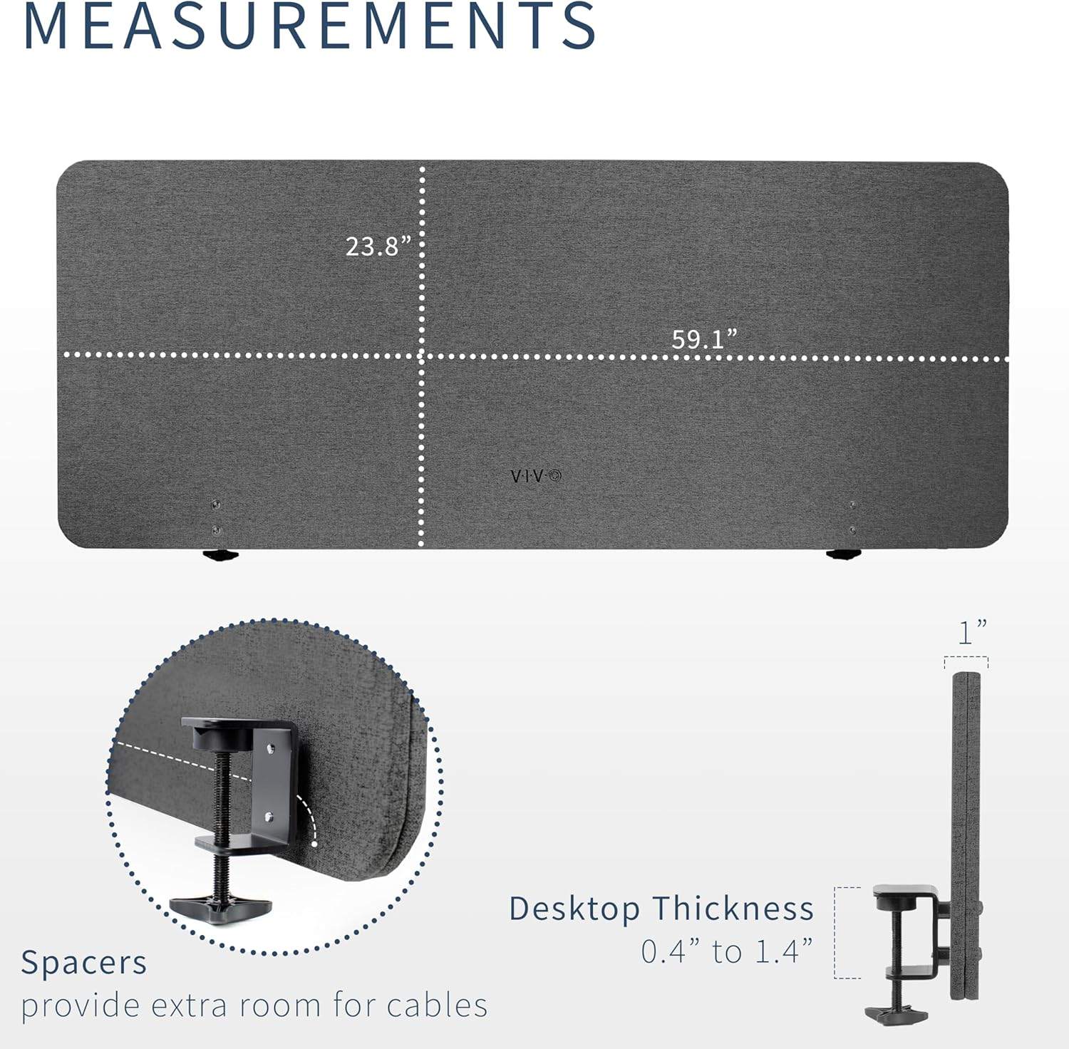 New VIVO Desk Privacy Panel - 60"x24" - photo 3