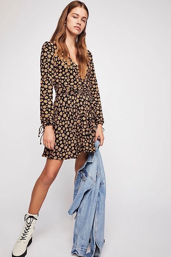 🧡 Free People XS TP S Pradera Floral Faux Wrap Midi Dress - photo 4