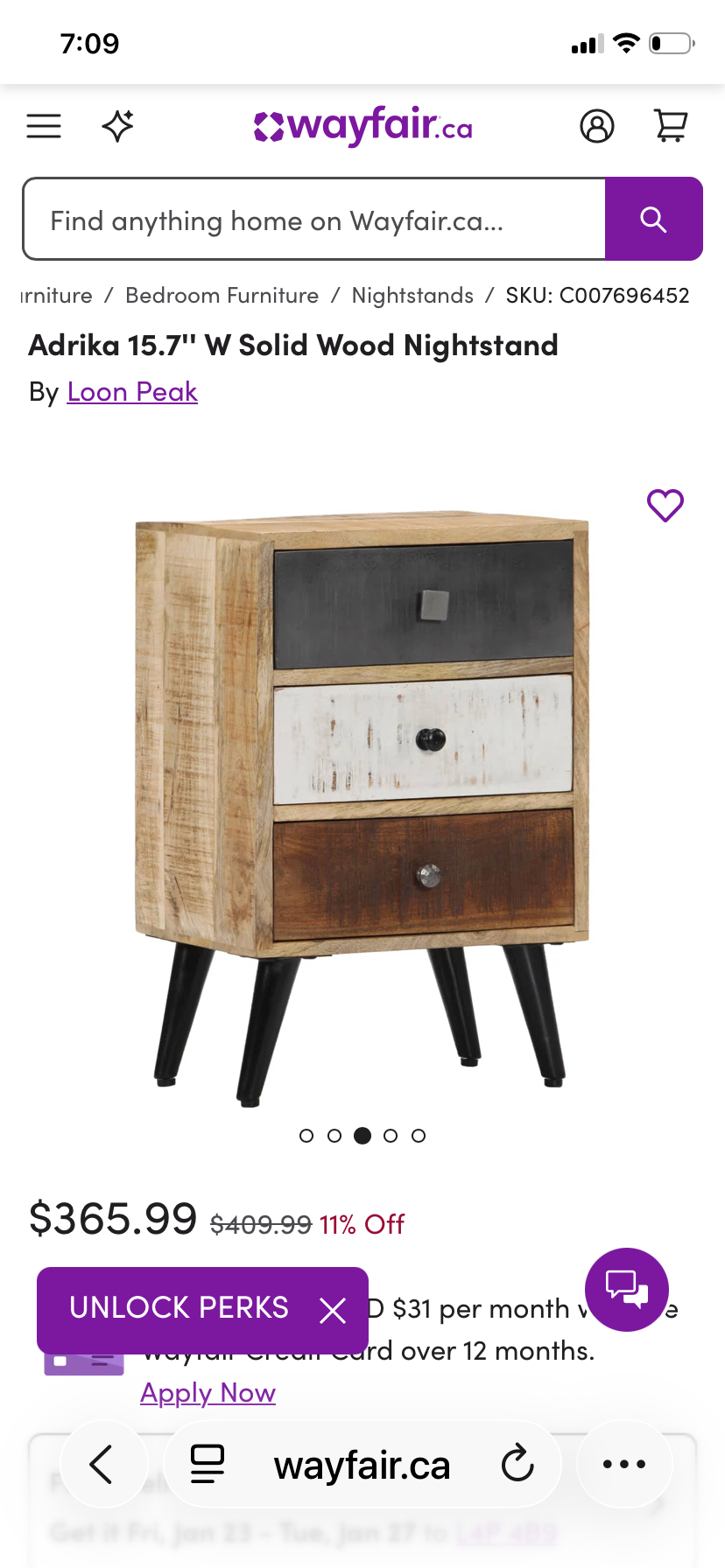 Adrika 15.7'' W Solid Wood Nightstand - photo 3