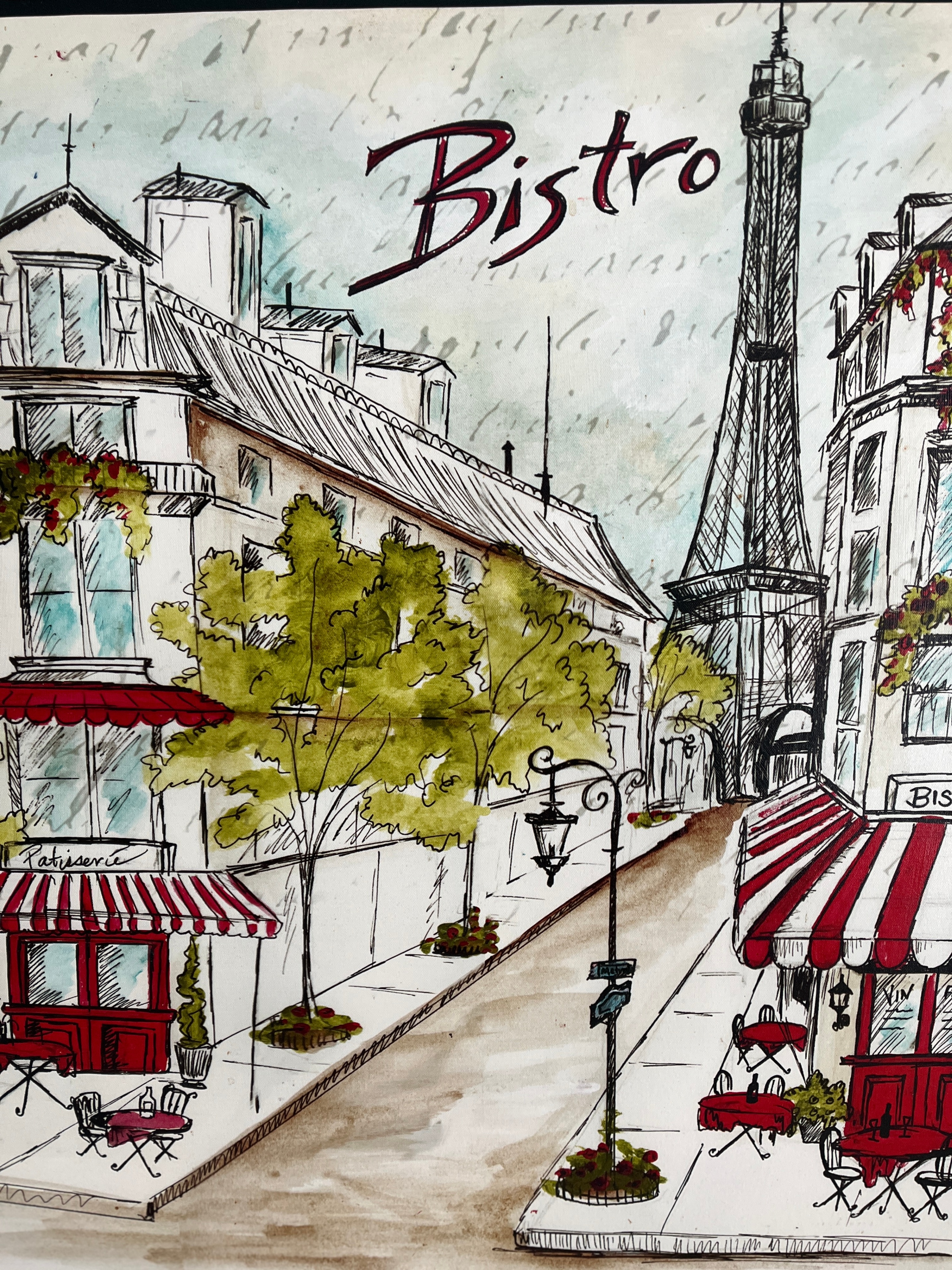 Bistro Paris Scene Wall Art 30x30 inches - photo 4