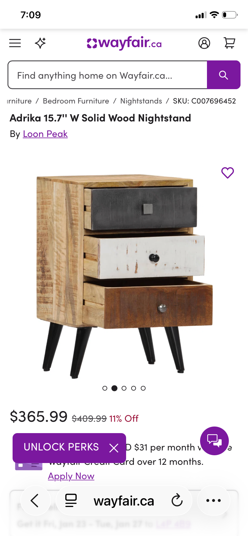 Adrika 15.7'' W Solid Wood Nightstand - photo 2