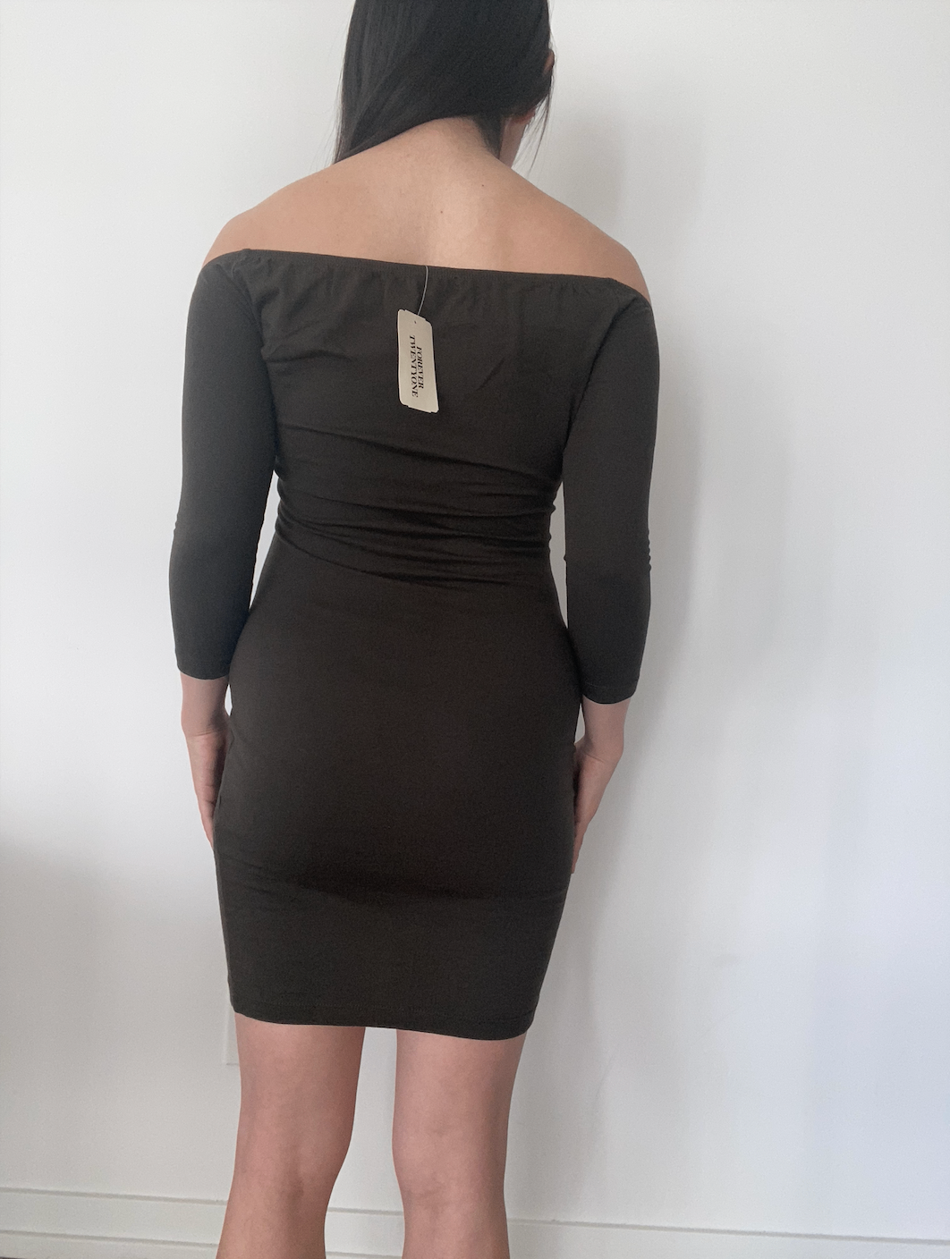[NEW] Olive Green Off-Shoulder Bodycon Dress - photo 3