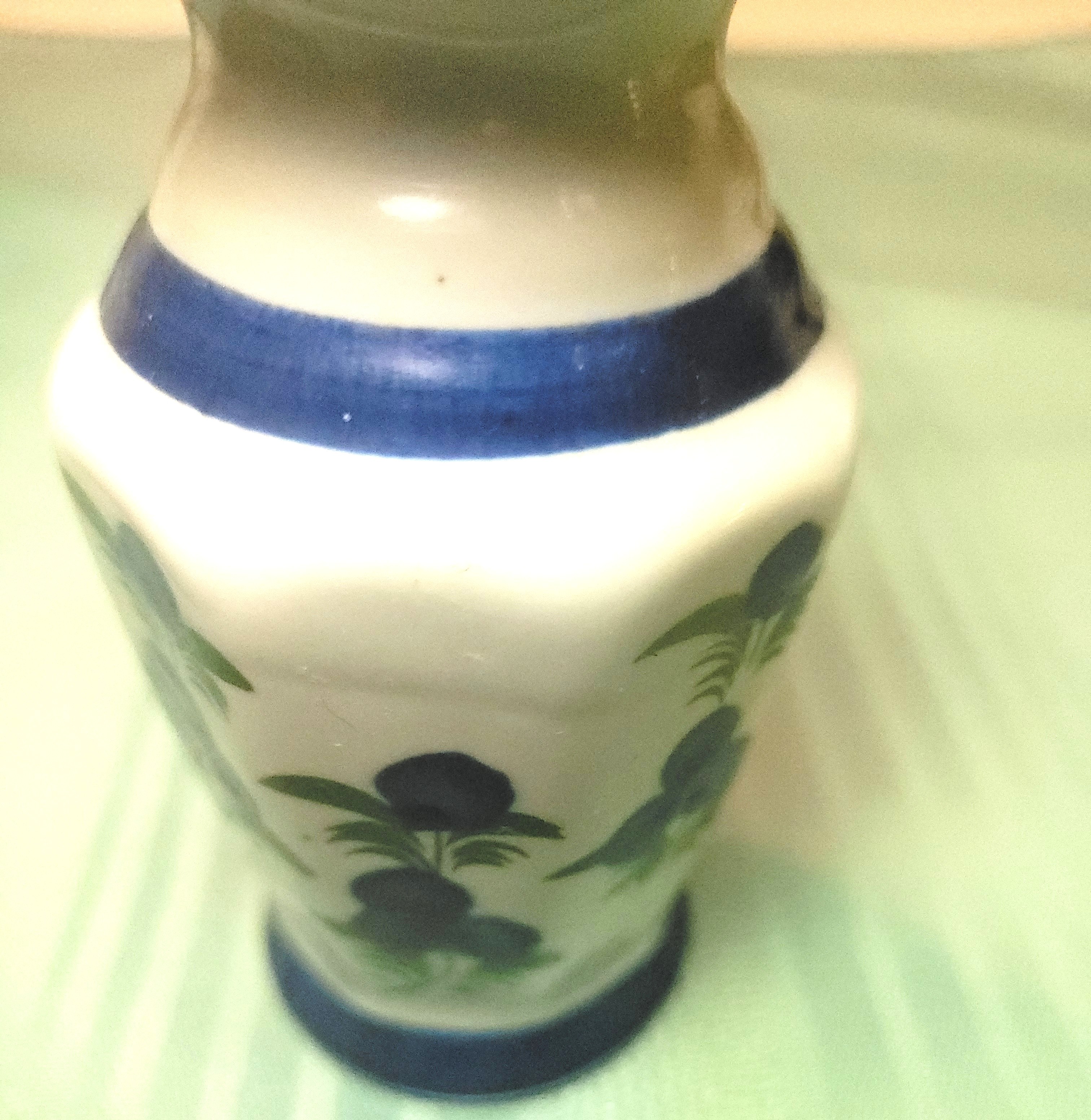 1984 Blueberry Porcelain Bud Vase - 4" Hexagonal - Made in Japan - photo 2