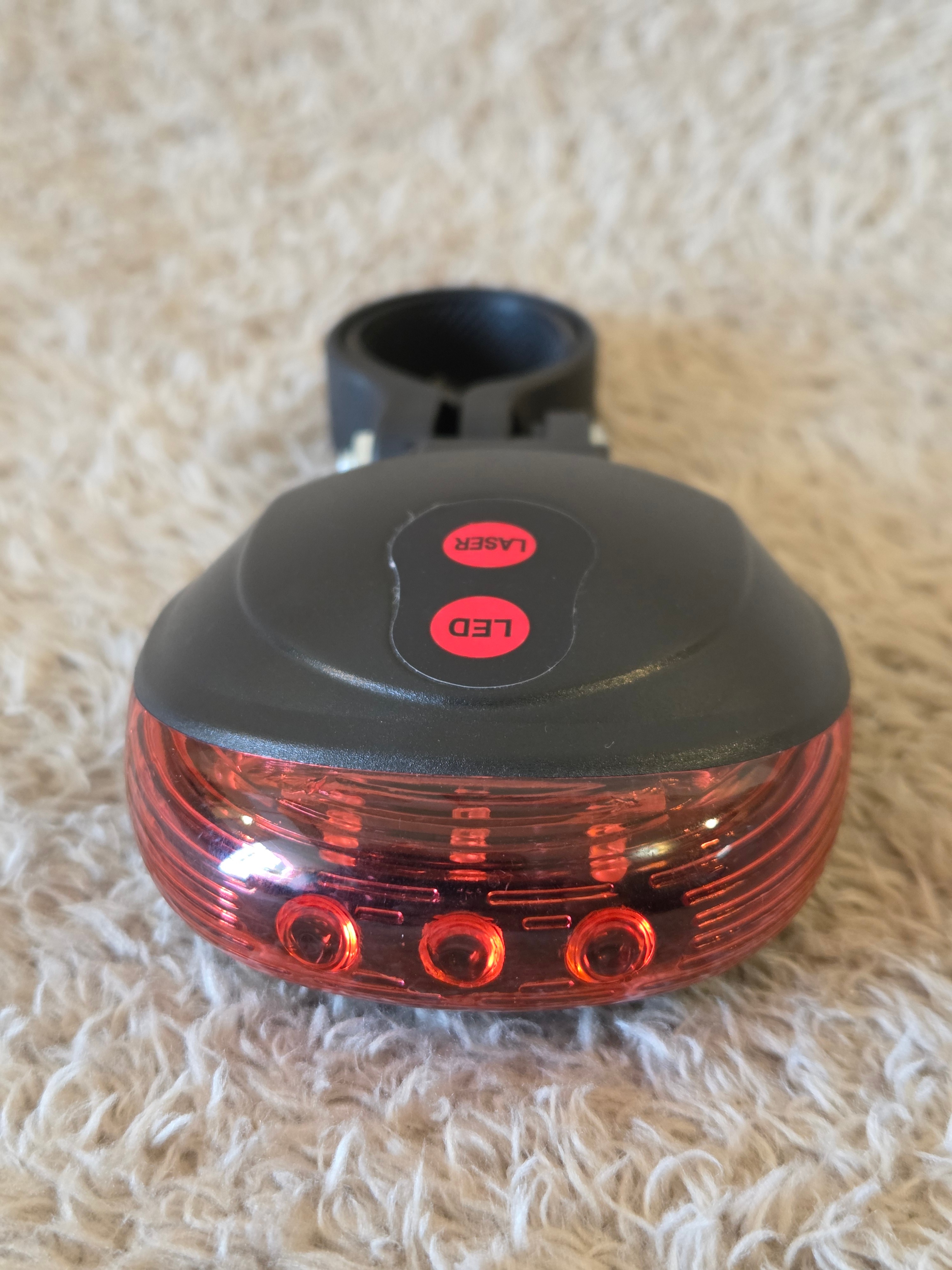 Bike Rear Light – 5 LED + 2 Laser, Seatpost Mount - photo 4