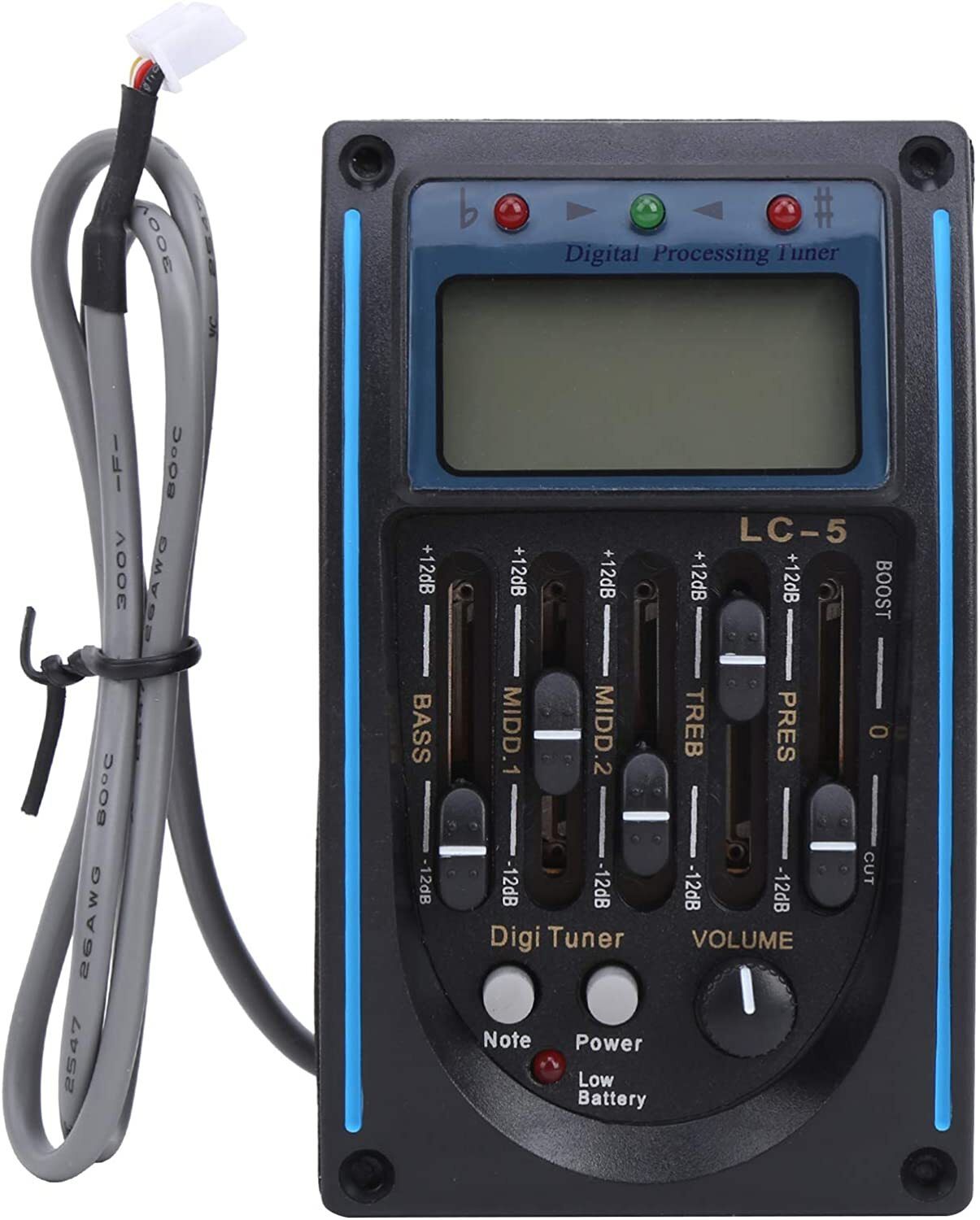 Acoustic Guitar Preamp EQ LC-5 – 5-Band EQ, Piezo Pickup, Output - photo 3