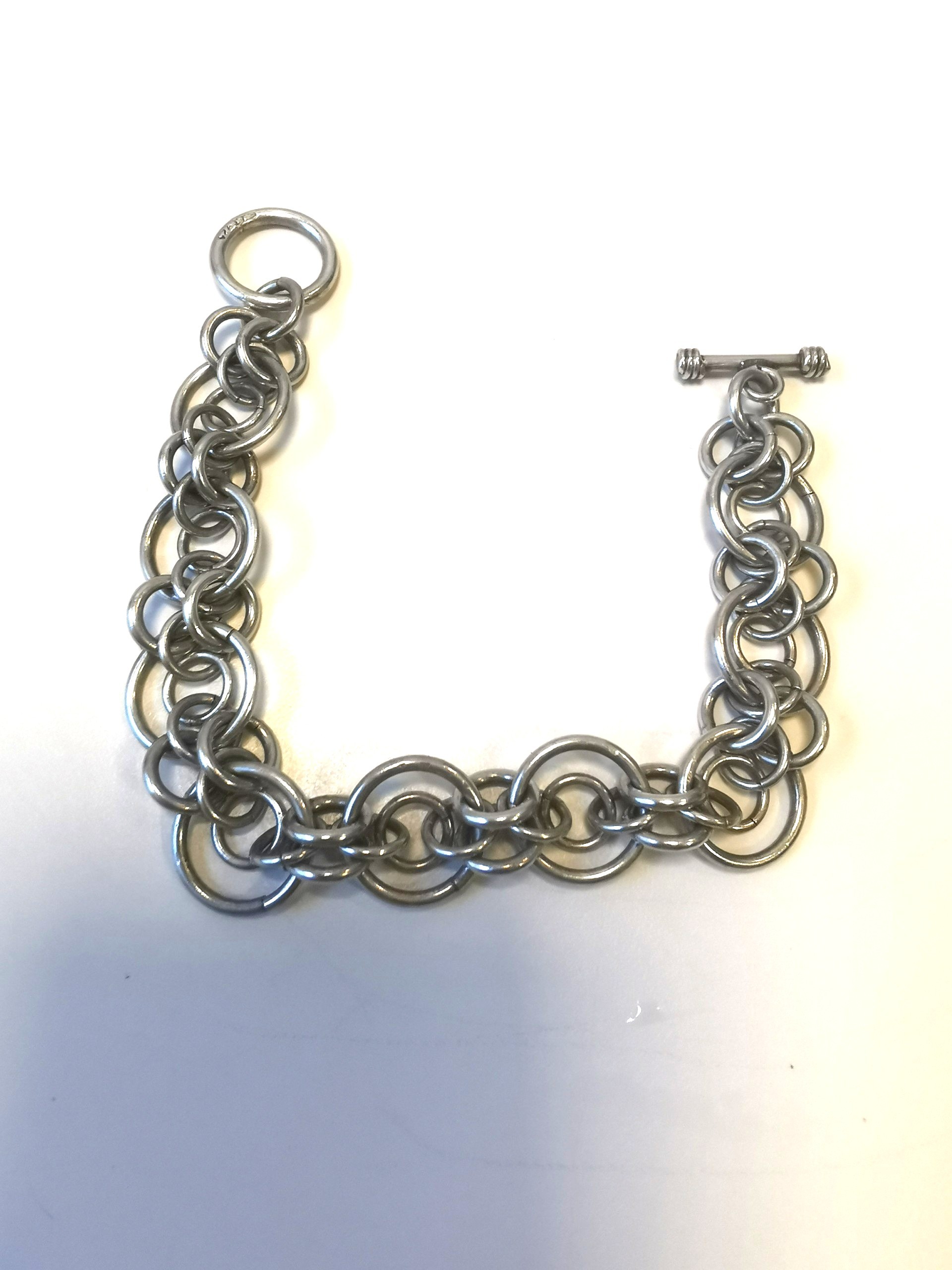 Heavy 39g Vintage Thai Sterling Silver Chainmail Bracelet - 8" - photo 5