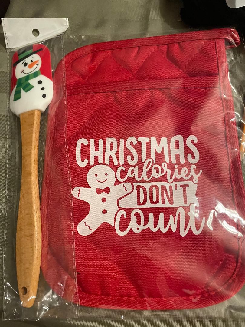 New still in package Christmas baking set with Snowman Spatula