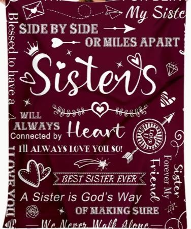 Sister Fleece Blanket - Burgundy