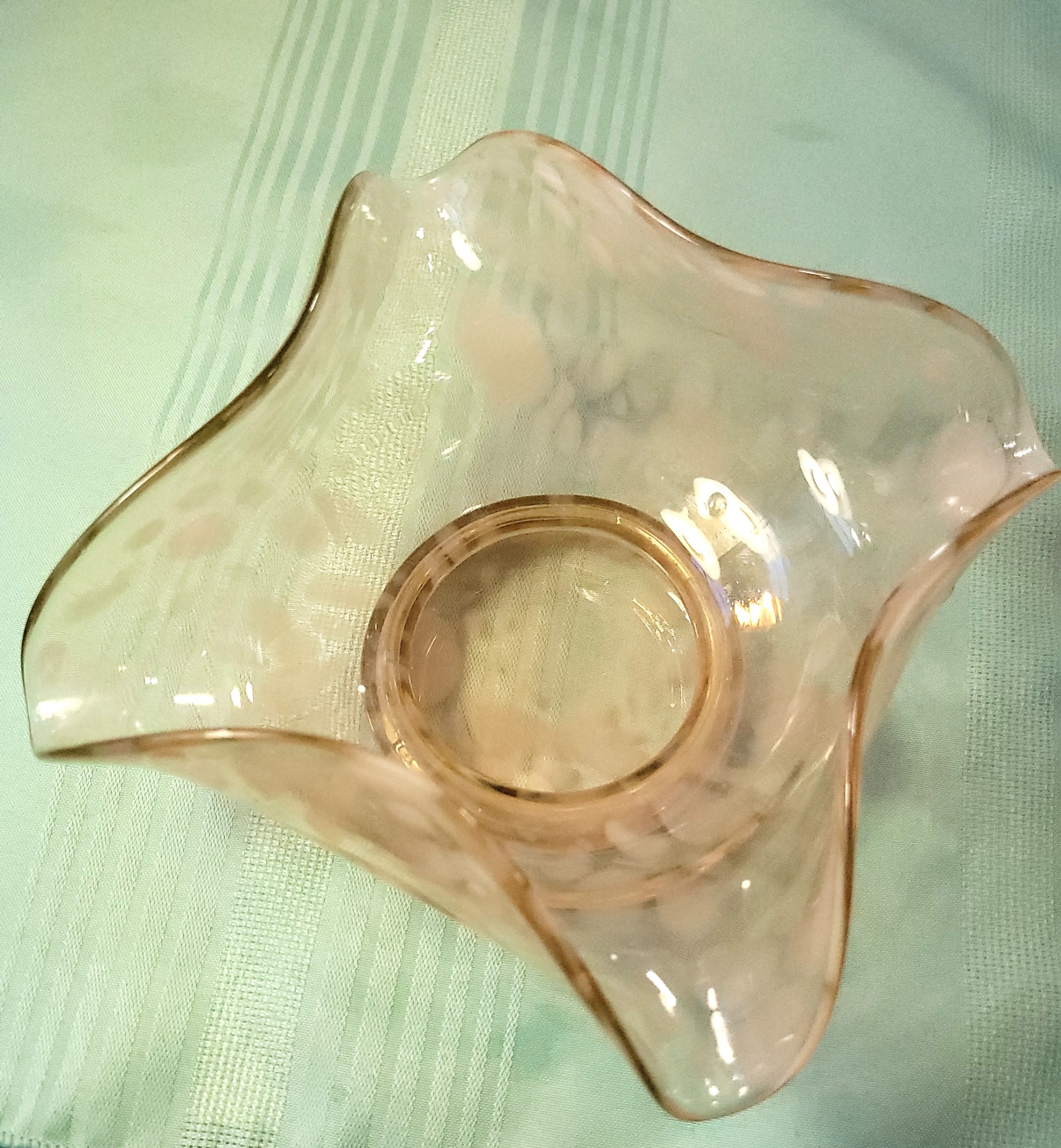 Fenton Cranberry Opalescent Coin Dot Ruffled Bowl Circa 1950 - photo 3