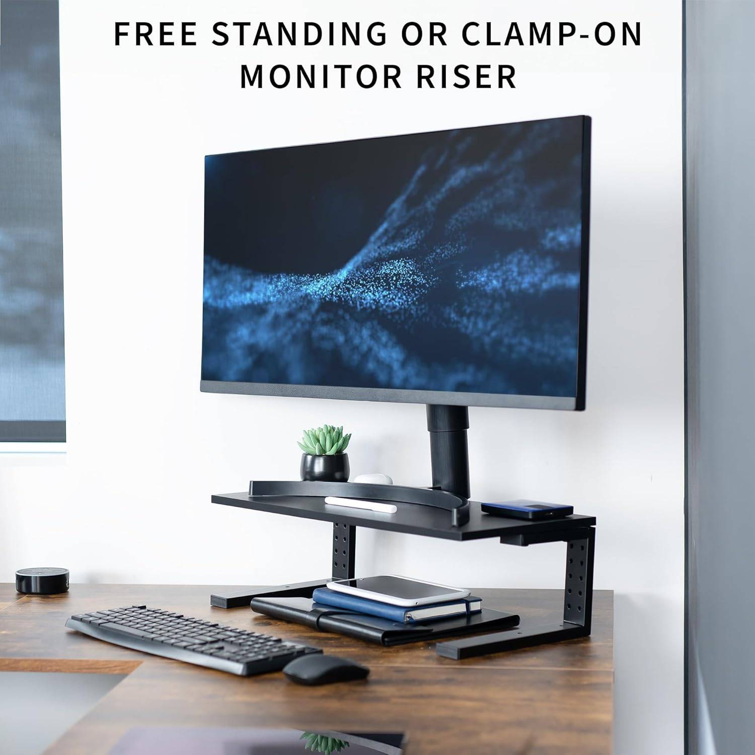 New VIVO Clamp-on 56cm Desk Extension Shelf/ Monitor Riser