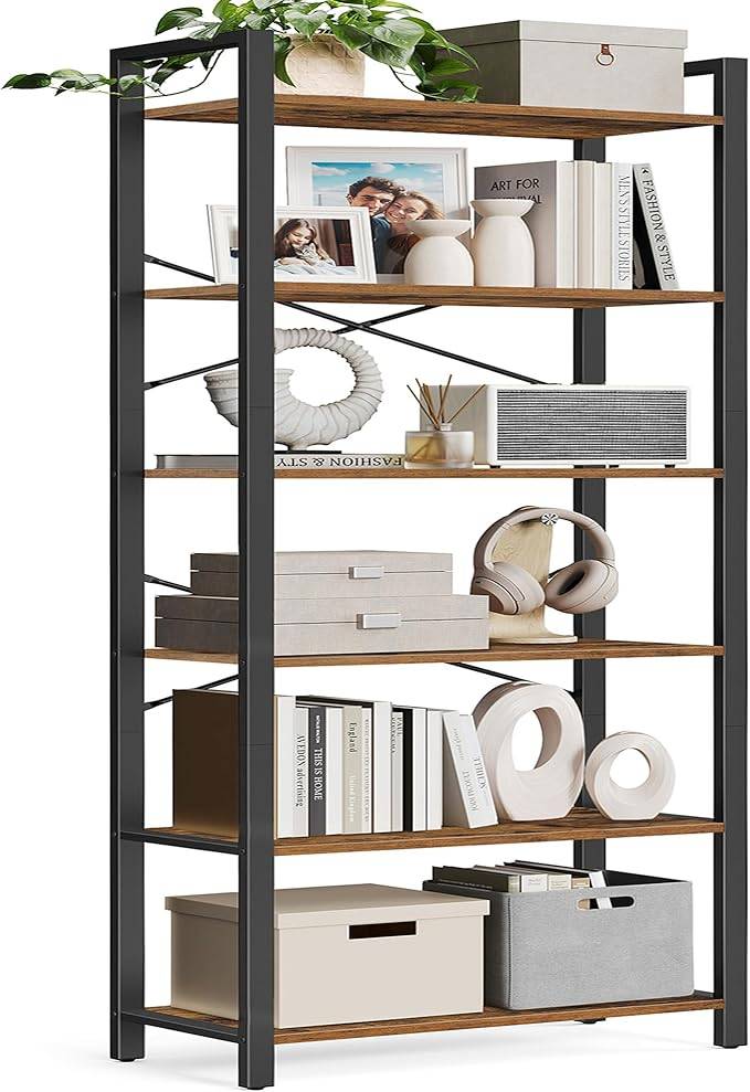 BRAND NEW, VASAGLE 6-Tier Bookshelf, 186cm, Rustic Brown - photo 2