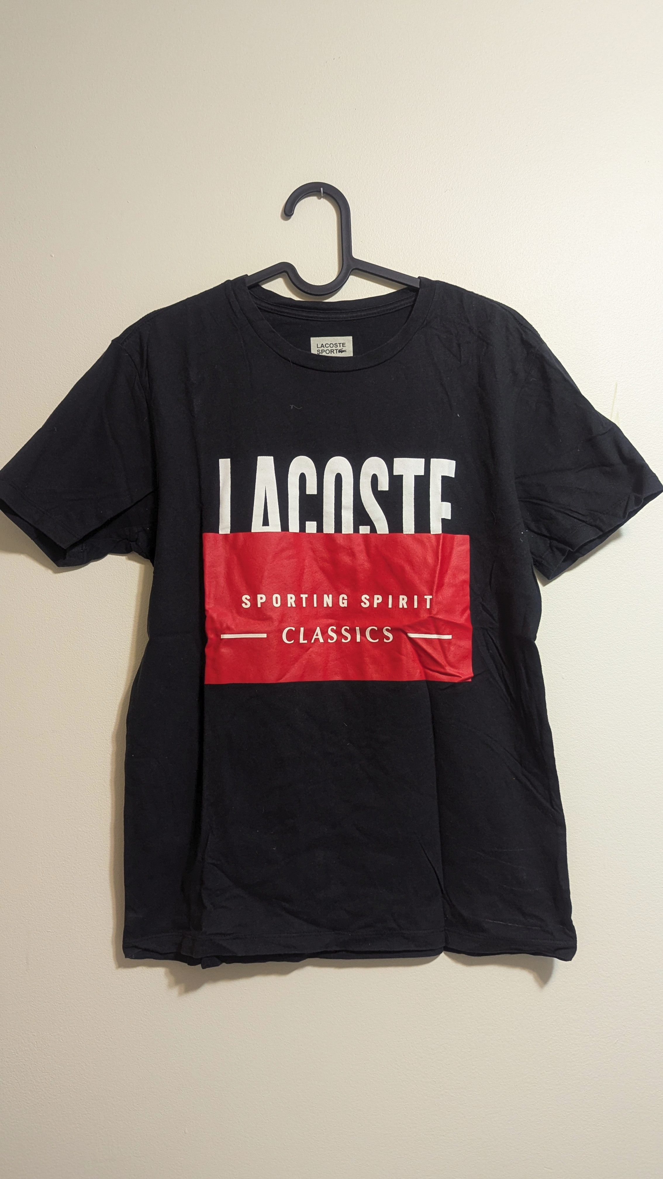Lacoste Black Printed Tshirt Size S-XS