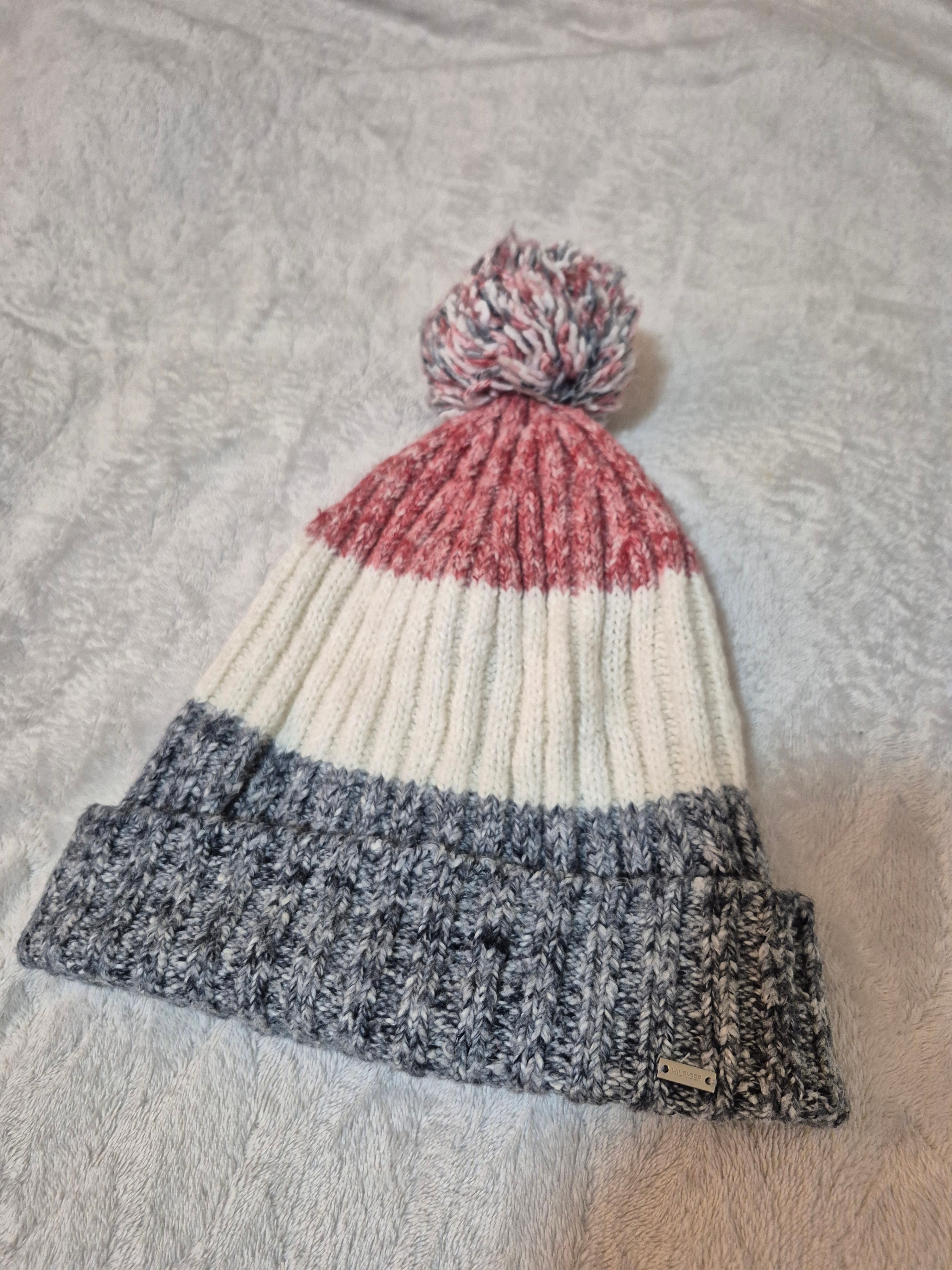 Tommy Hilfiger Striped Pom Pom Beanie