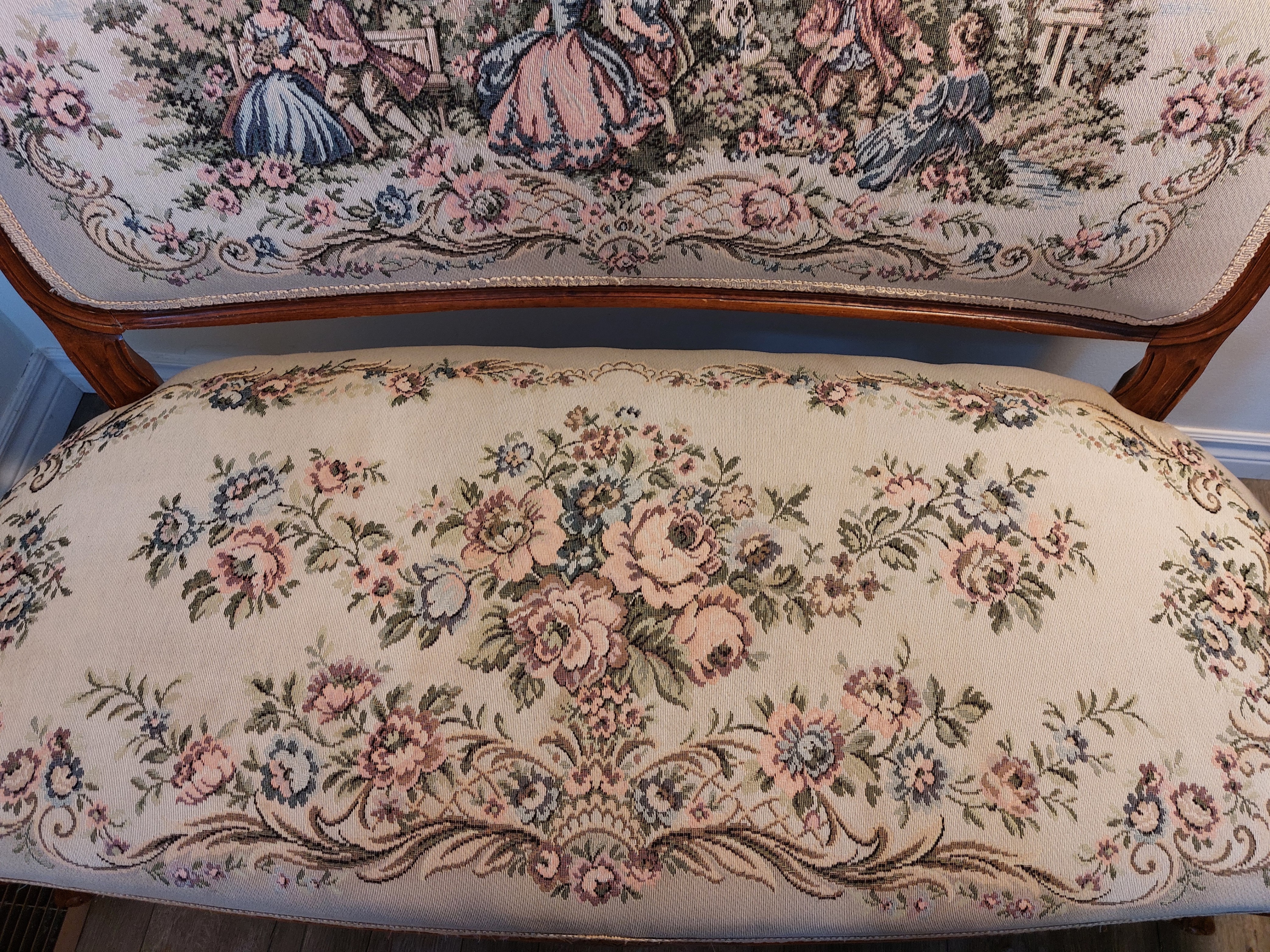 Vintage Louis XV style Upholstered Settee - photo 5
